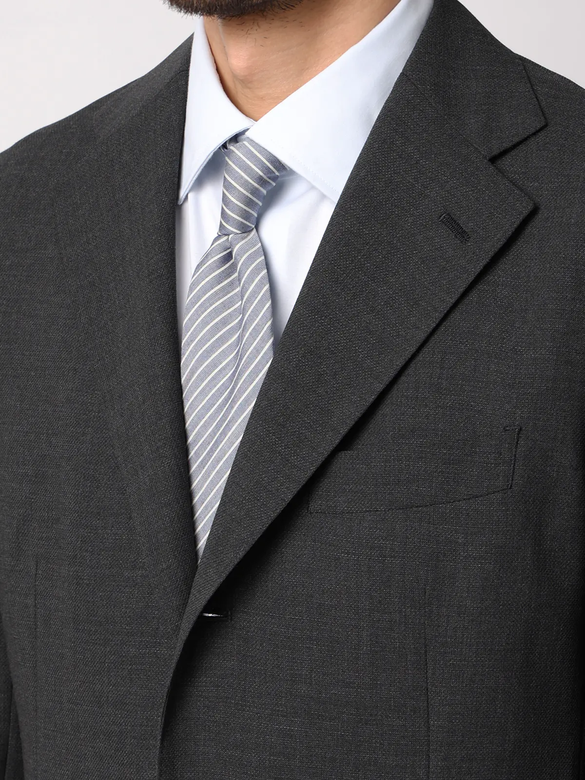 ジャケット/ウォッシャブル/ウールポリエステル/無地/TR27 グレー 体型(DROP):ややがっしり 4DROP(AB体),身長:175cm