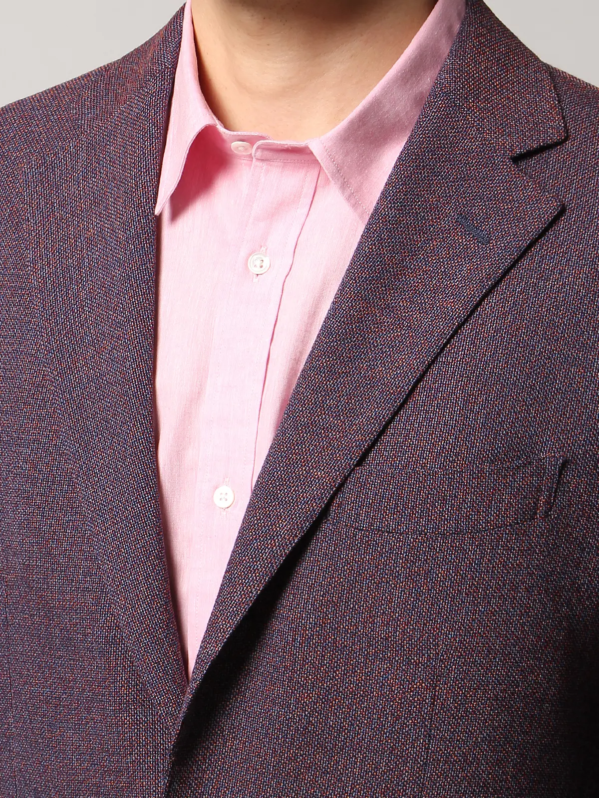 【訳アリ商品】メランジジャケット／CANONICO／ウールLYCRA／スリープライ／RI05 パープル 体型（DROP):普通　6DROP(A体),身長:165cm