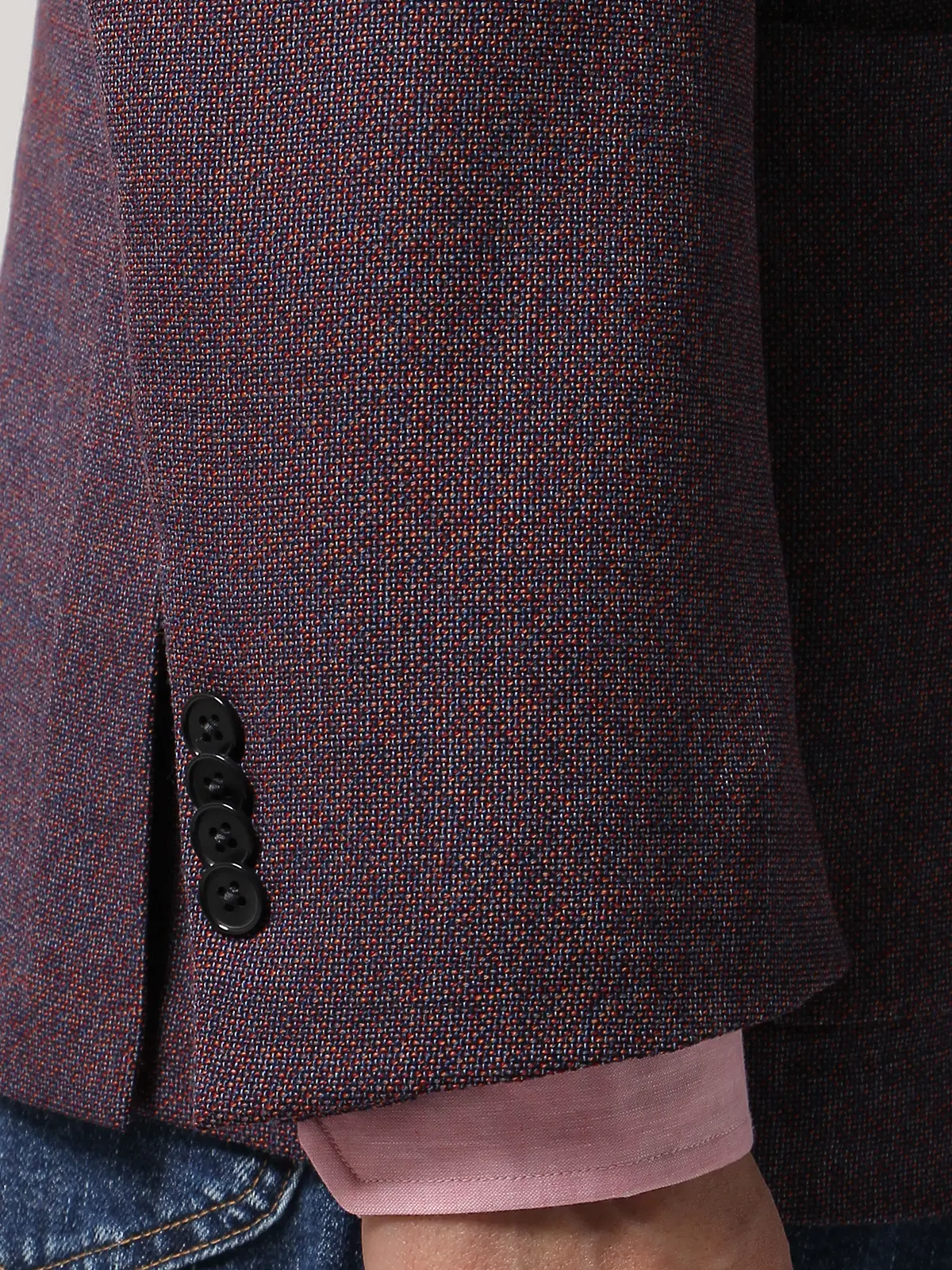 【訳アリ商品】メランジジャケット／CANONICO／ウールLYCRA／スリープライ／RI05 パープル 体型（DROP):普通　6DROP(A体),身長:165cm