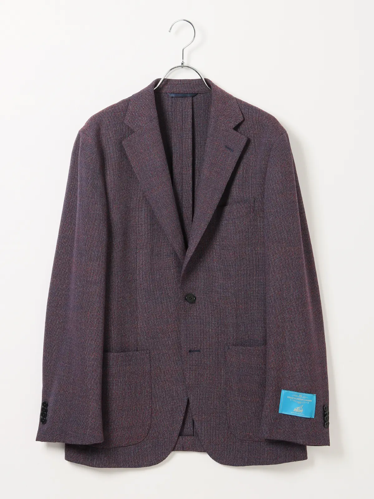 【訳アリ商品】メランジジャケット／CANONICO／ウールLYCRA／スリープライ／RI05 パープル 体型（DROP):普通　6DROP(A体),身長:165cm