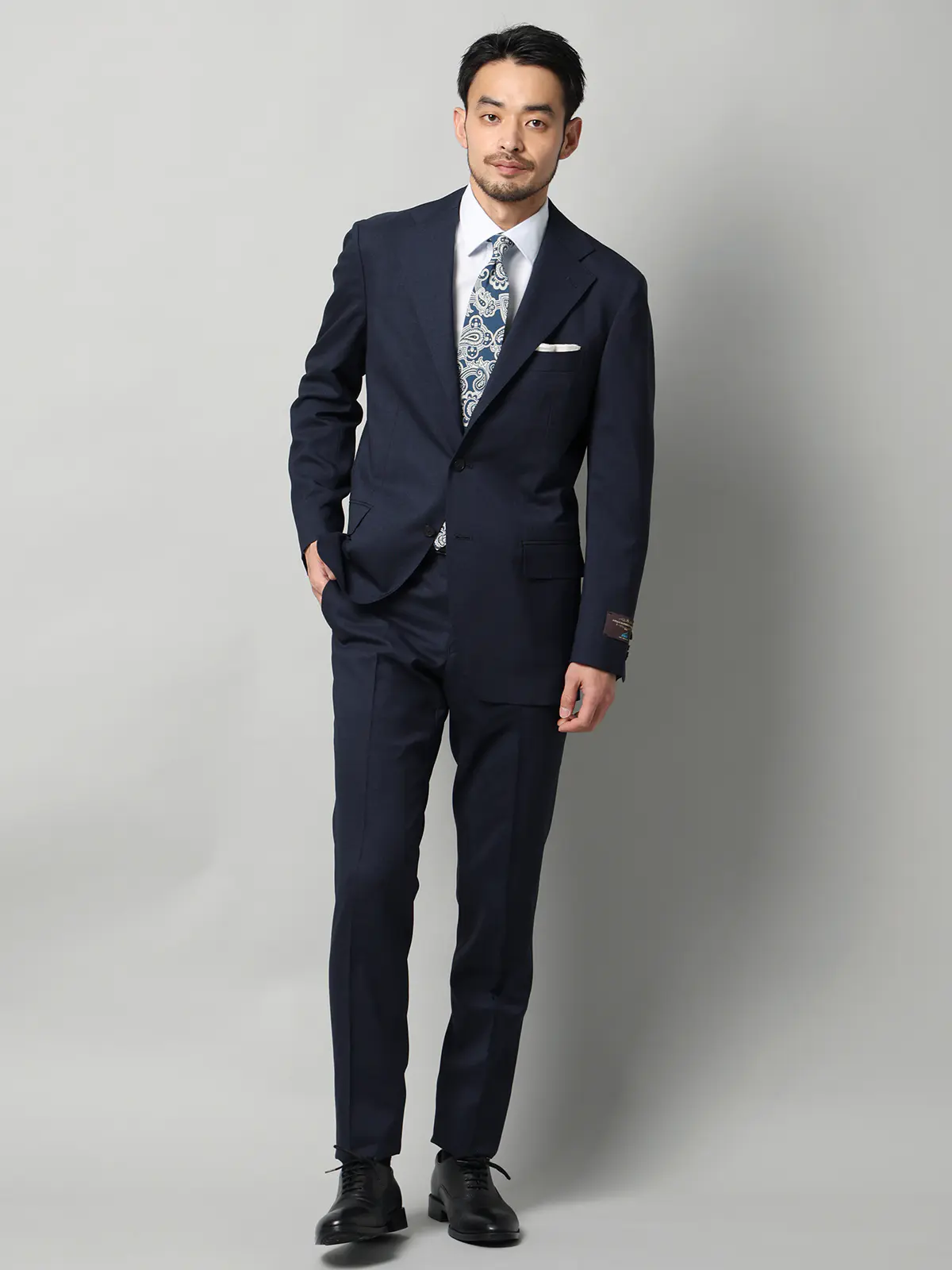 ジャケット／CANONICO／SUPERSONIC／トロピカルウール／無地／TR27 ネイビー 体型（DROP):普通　6DROP(A体),身長:160cm