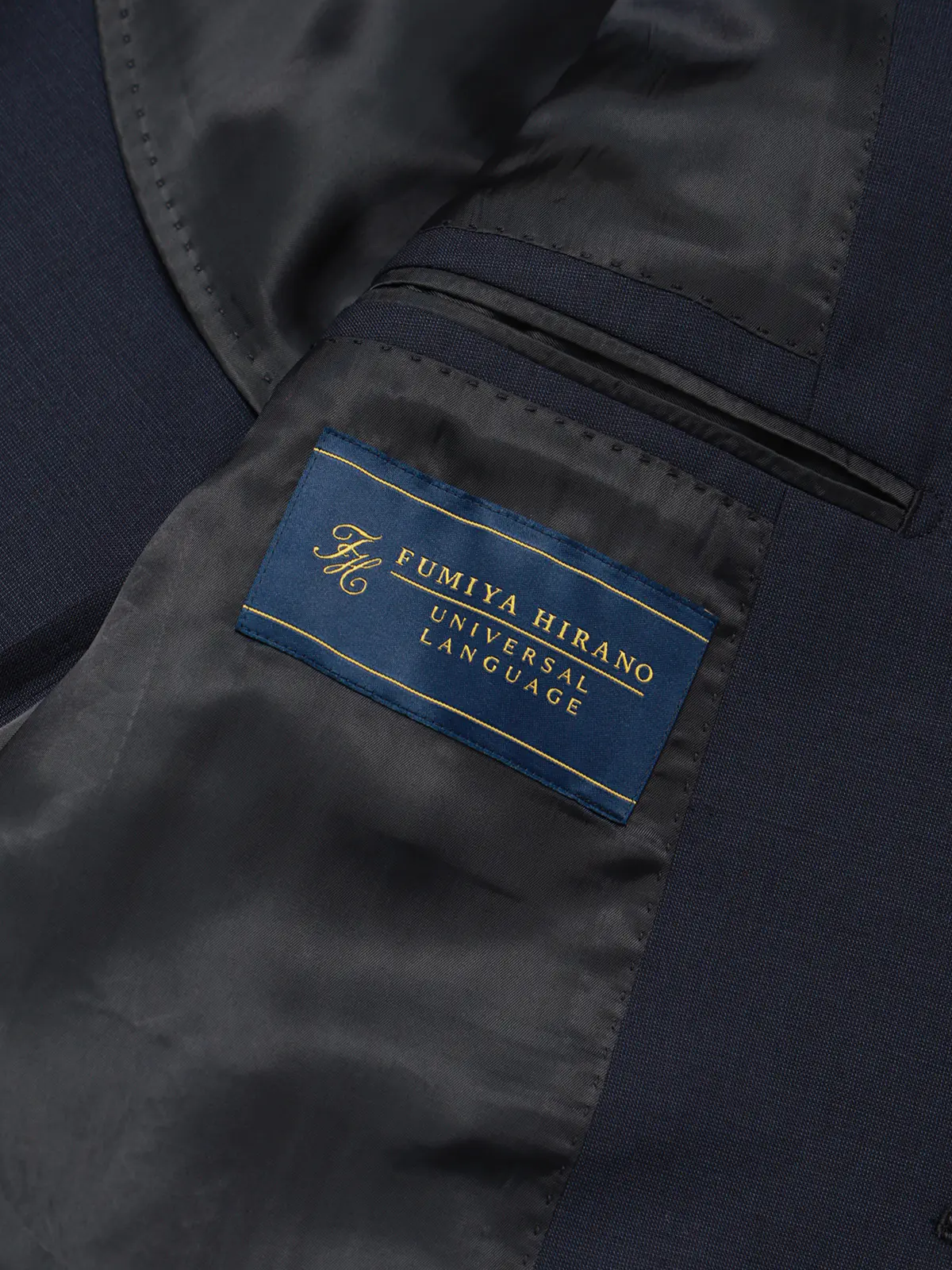 FUMIYA HIRANO／ジャケット／SUPER100'sウールトロピカル／織柄／FH01 ネイビー 体型（DROP):普通　6DROP(A体),身長:165cm