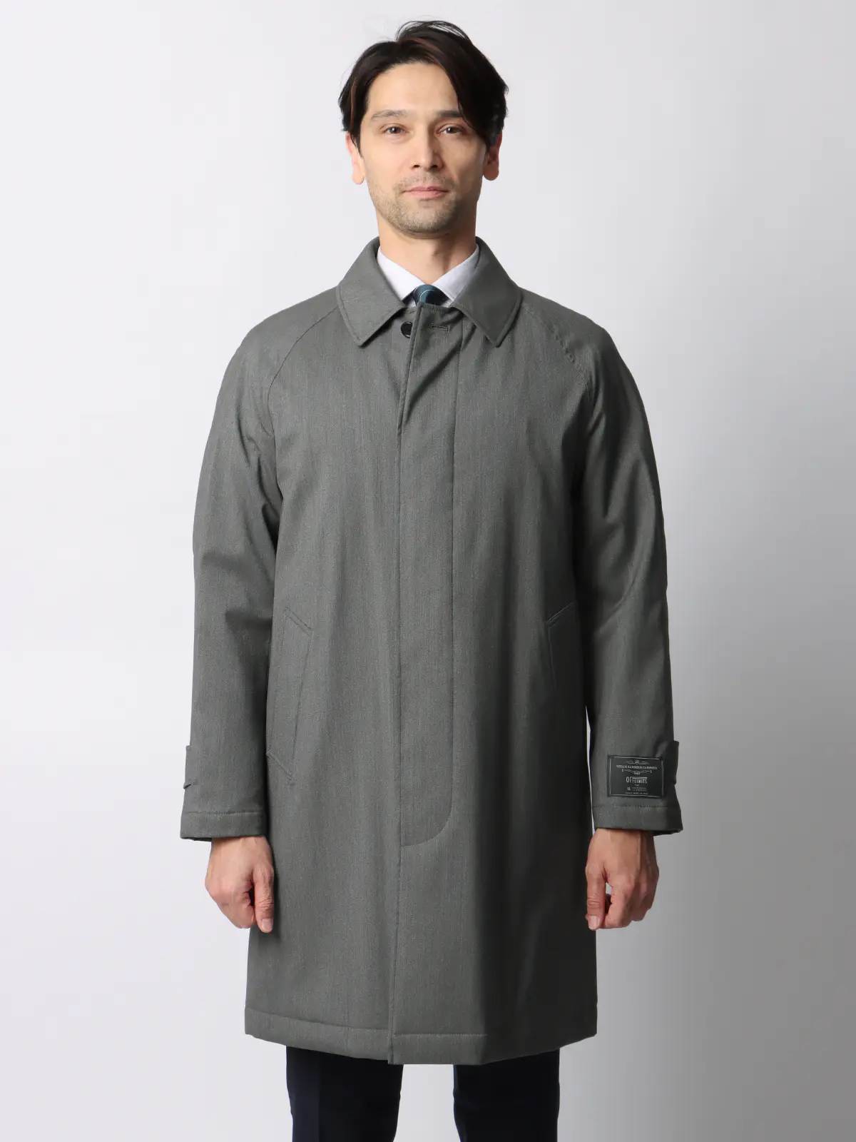 中綿ステンカラーコート／CANONICO／OFFLIMITS／撥水／防風／無地 グレー 3L