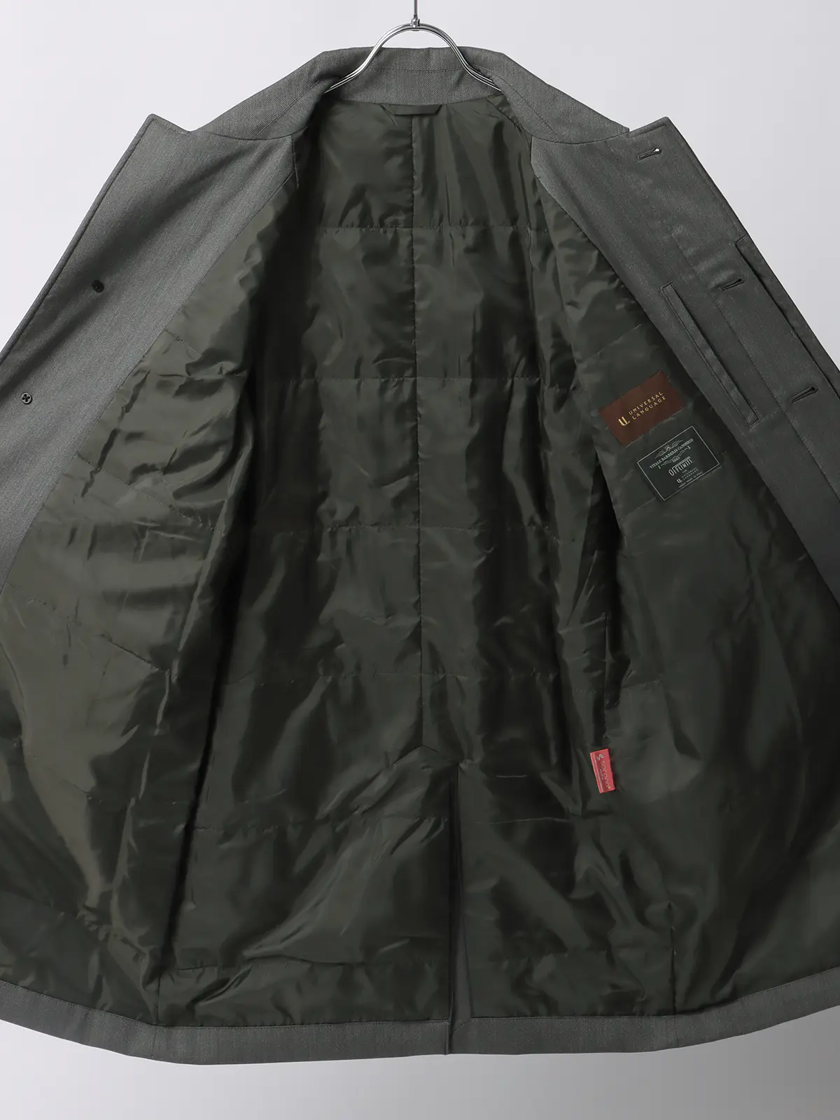 中綿ステンカラーコート／CANONICO／OFFLIMITS／撥水／防風／無地 グレー 3L