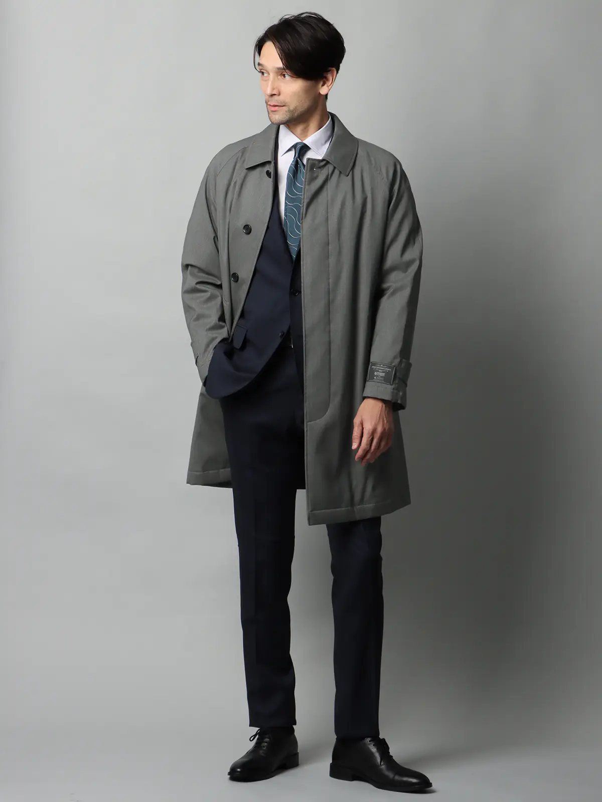 中綿ステンカラーコート／CANONICO／OFFLIMITS／撥水／防風／無地 グレー 3L
