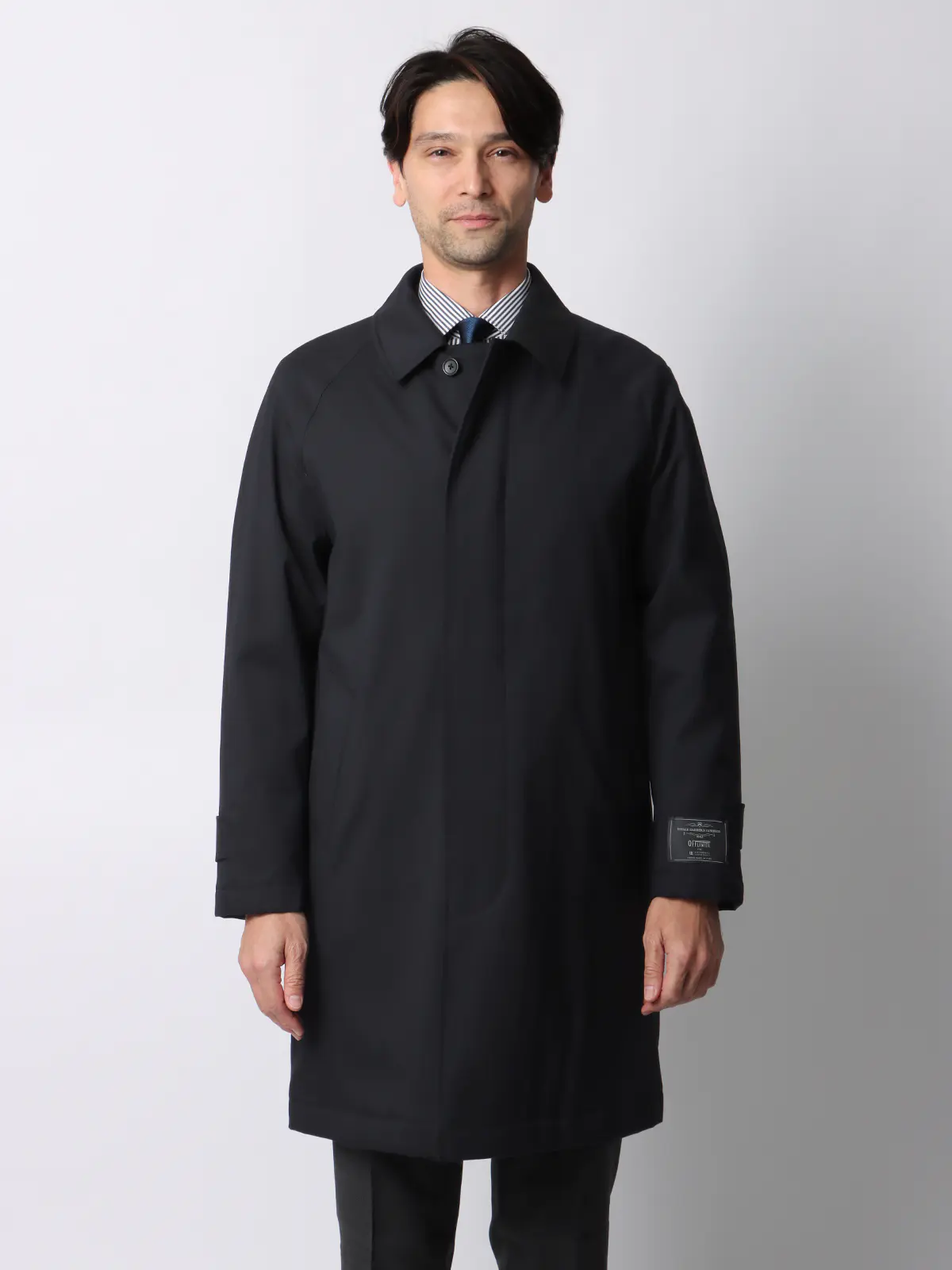 中綿ステンカラーコート/CANONICO/OFFLIMITS/撥水/防風/無地 ネイビー 3L