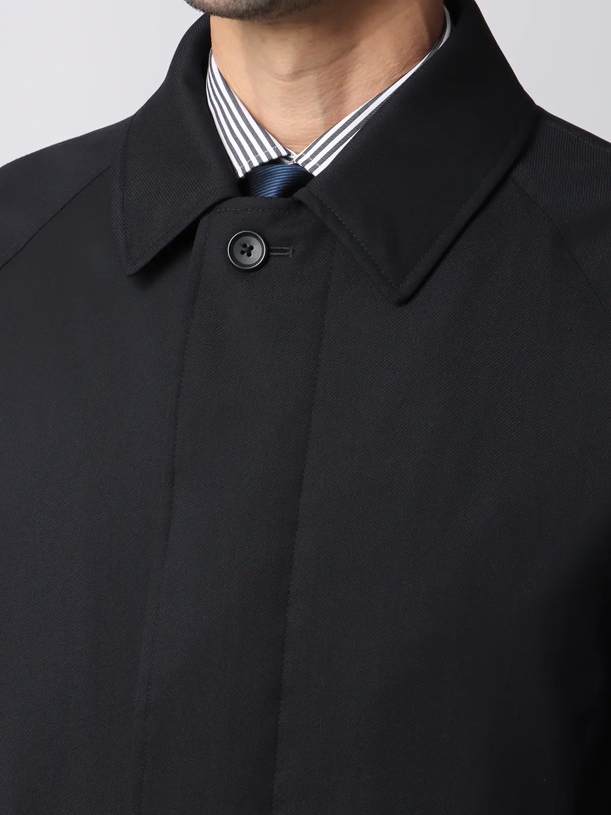 中綿ステンカラーコート/CANONICO/OFFLIMITS/撥水/防風/無地 ネイビー 3L