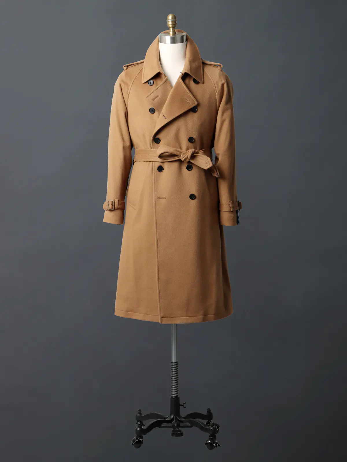 【11/7~販売開始】トレンチコート/MTR/ピュアカシミヤビーバー/無地 キャメル S
