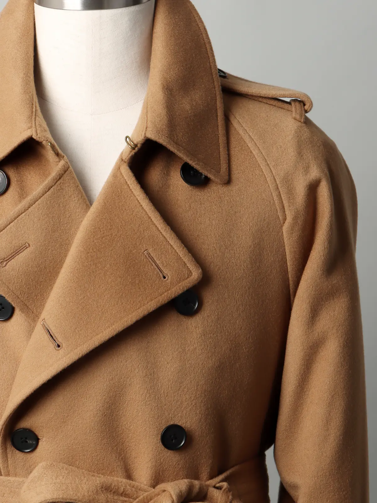 【11/7~販売開始】トレンチコート/MTR/ピュアカシミヤビーバー/無地 キャメル S