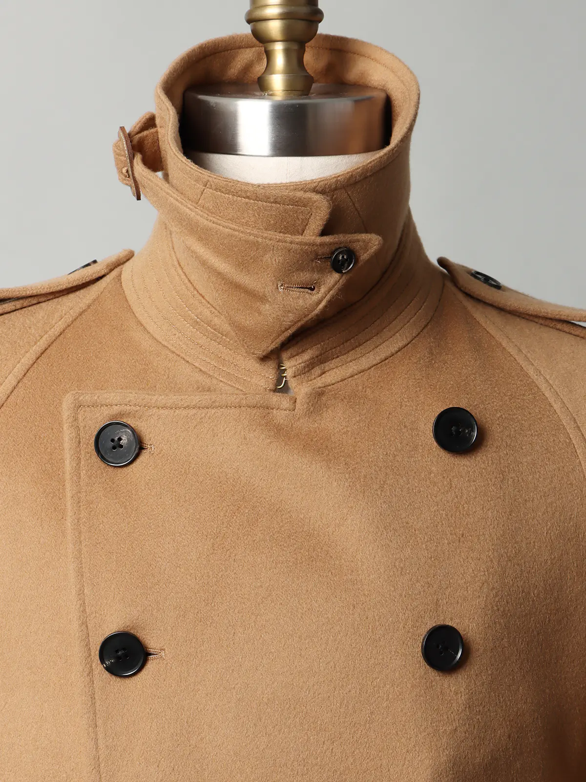 【11/7~販売開始】トレンチコート/MTR/ピュアカシミヤビーバー/無地 キャメル S