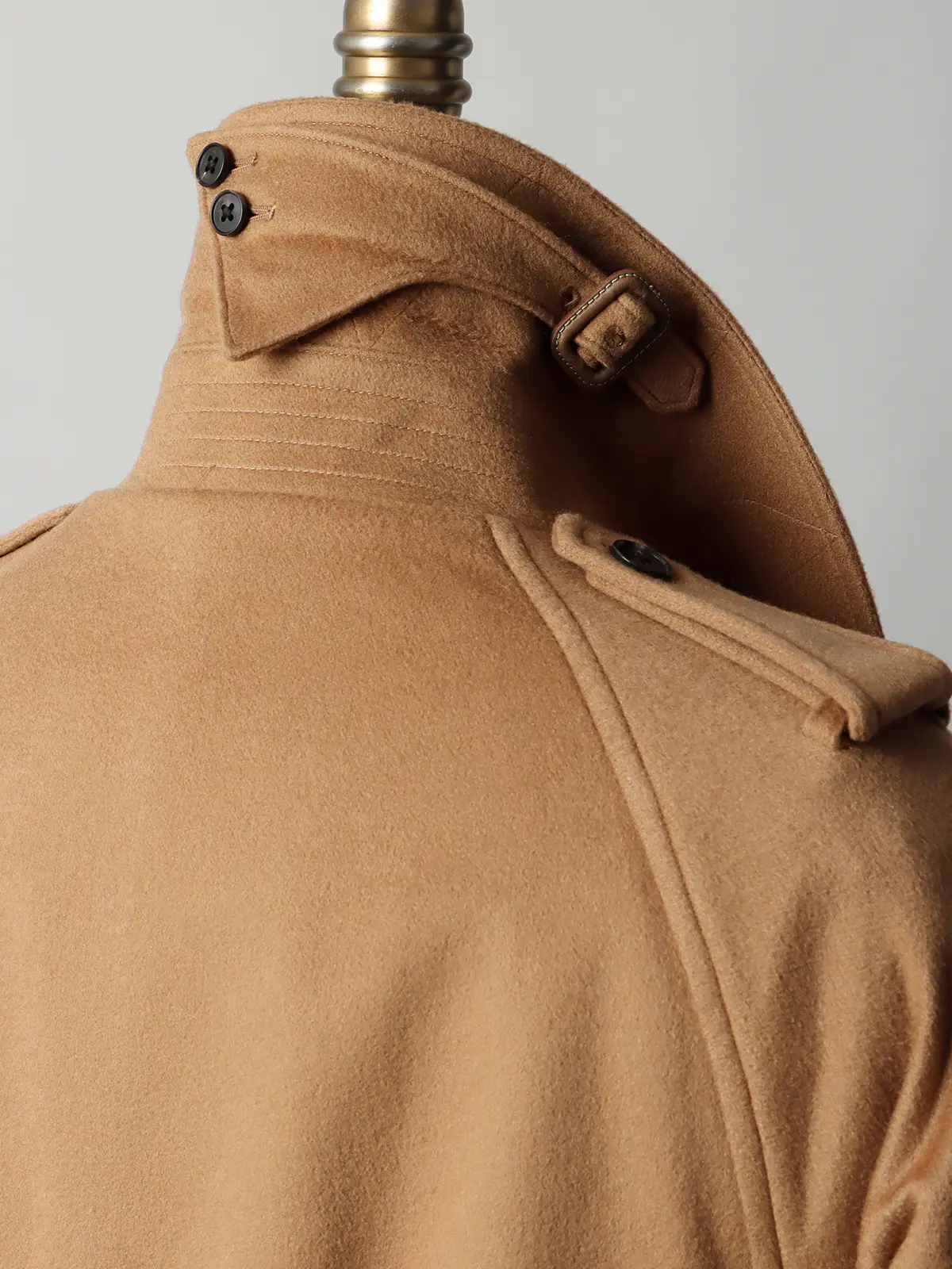 【11/7~販売開始】トレンチコート/MTR/ピュアカシミヤビーバー/無地 キャメル S