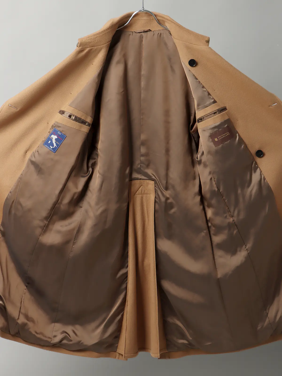 【11/7~販売開始】トレンチコート/MTR/ピュアカシミヤビーバー/無地 キャメル S