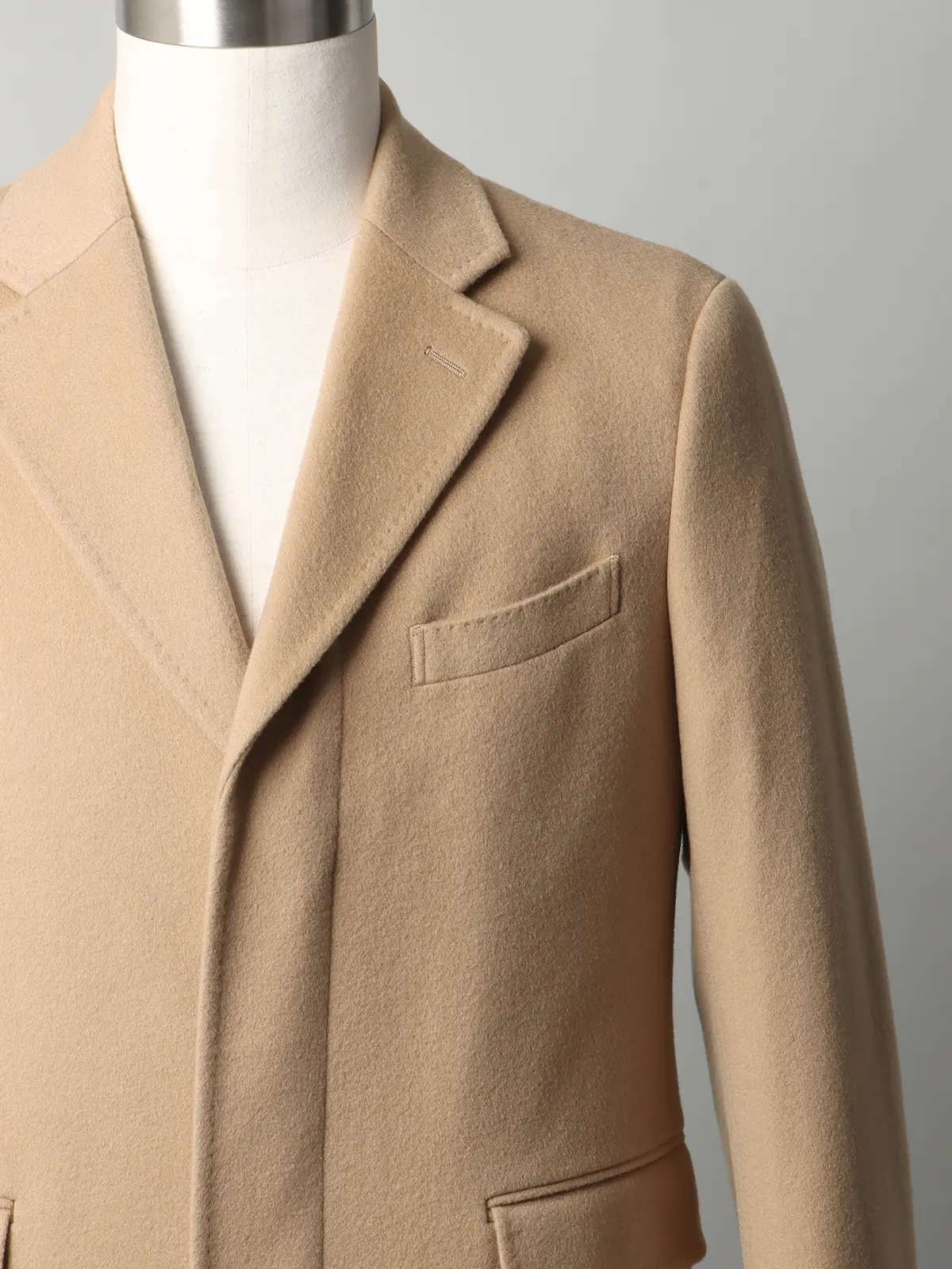 【11／7～販売開始】シングルチェスターコート／MTR／ピュアカシミヤビーバー／無地 ベージュ S