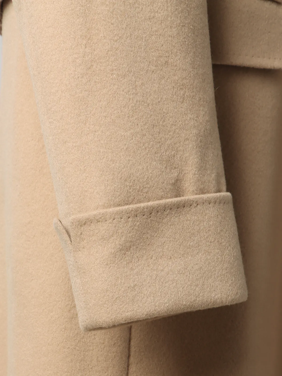 【11／7～販売開始】シングルチェスターコート／MTR／ピュアカシミヤビーバー／無地 ベージュ S