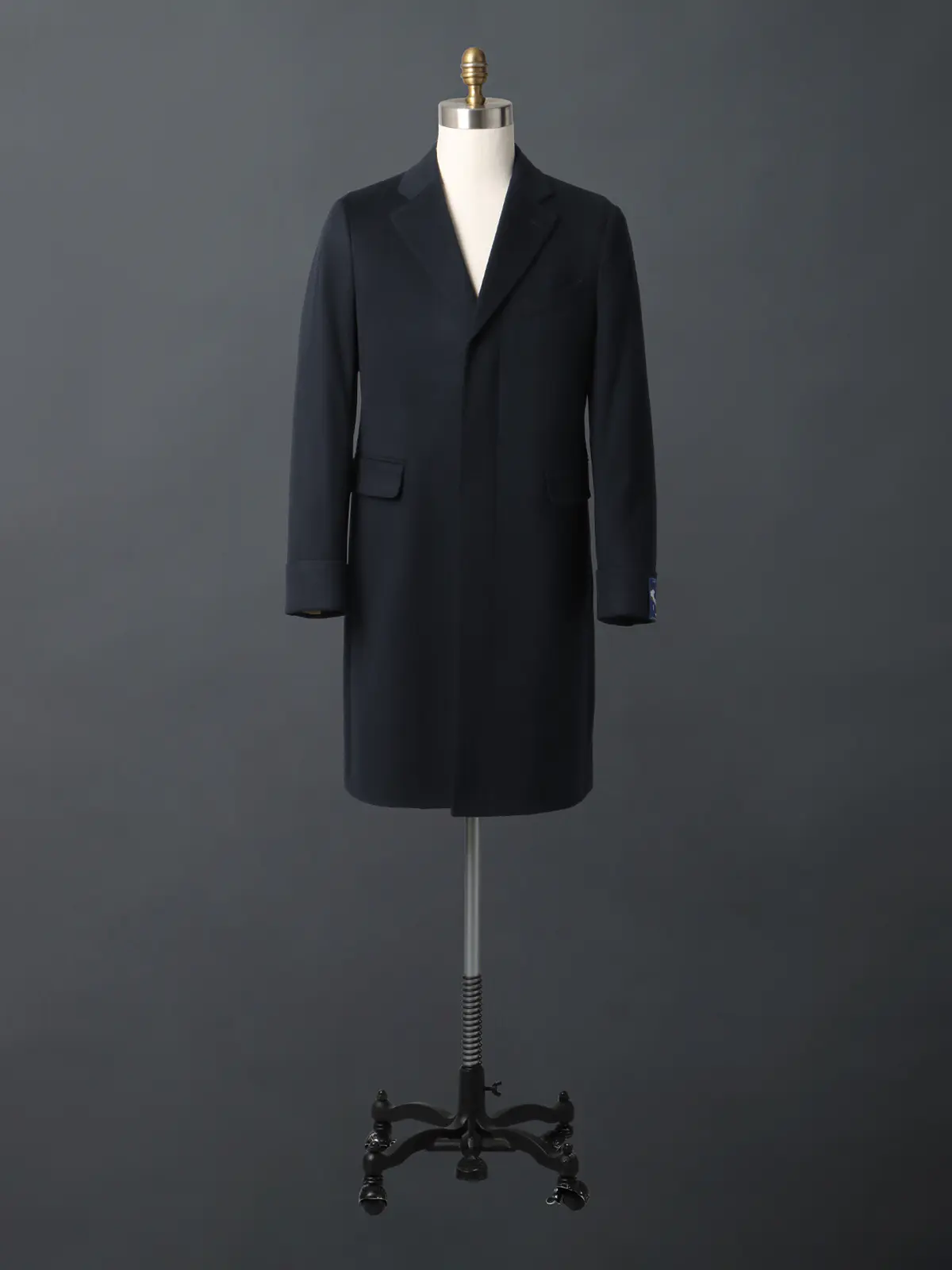 【11/7~販売開始】シングルチェスターコート/MTR/ピュアカシミヤビーバー/無地 ネイビー S