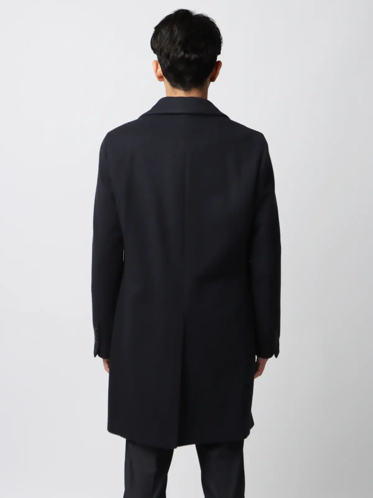 スマみえチェスターコート/ストレッチ/ウールライクビーバー/COMMUTECH ネイビー S