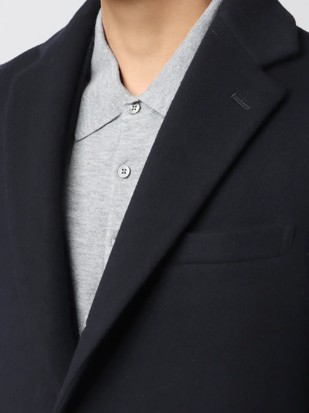 スマみえチェスターコート/ストレッチ/ウールライクビーバー/COMMUTECH ネイビー S