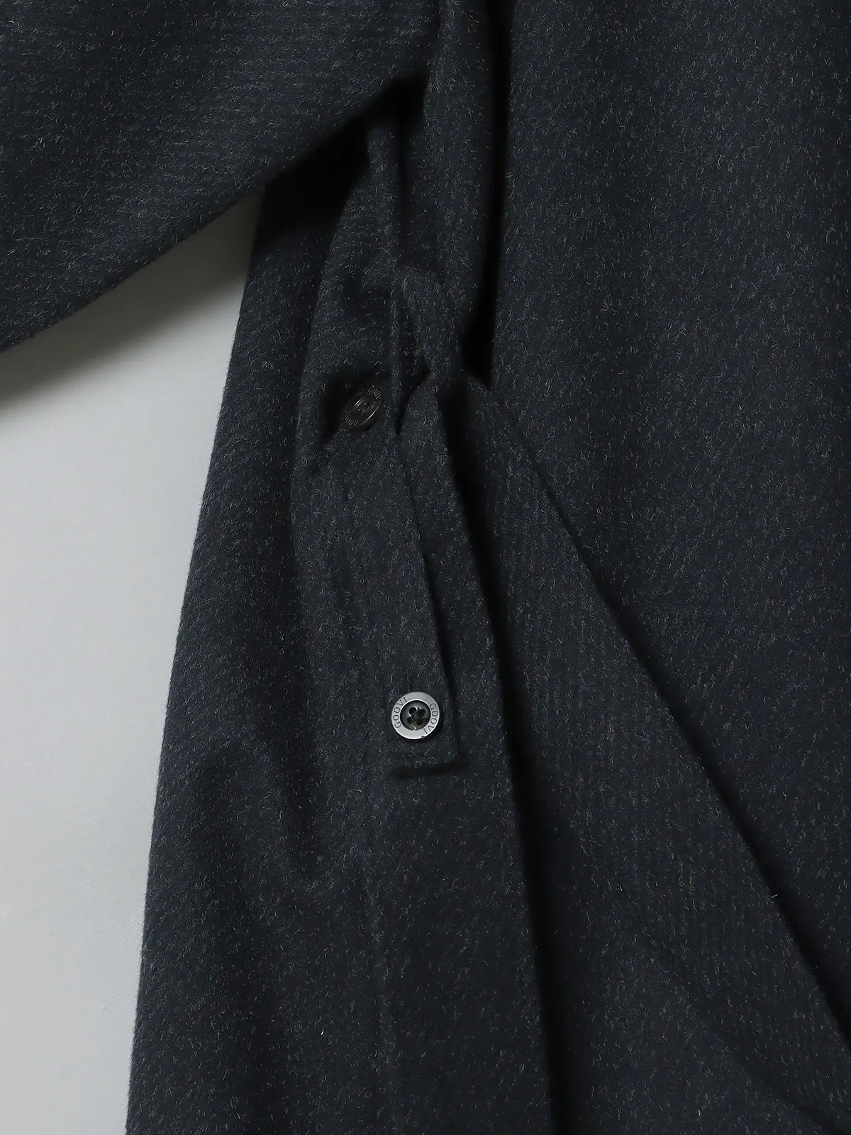 【9月下旬発売予定】GOOVI／ベルテッドステンカラーコート／ウールナイロン／ベルト付き ネイビー系 0