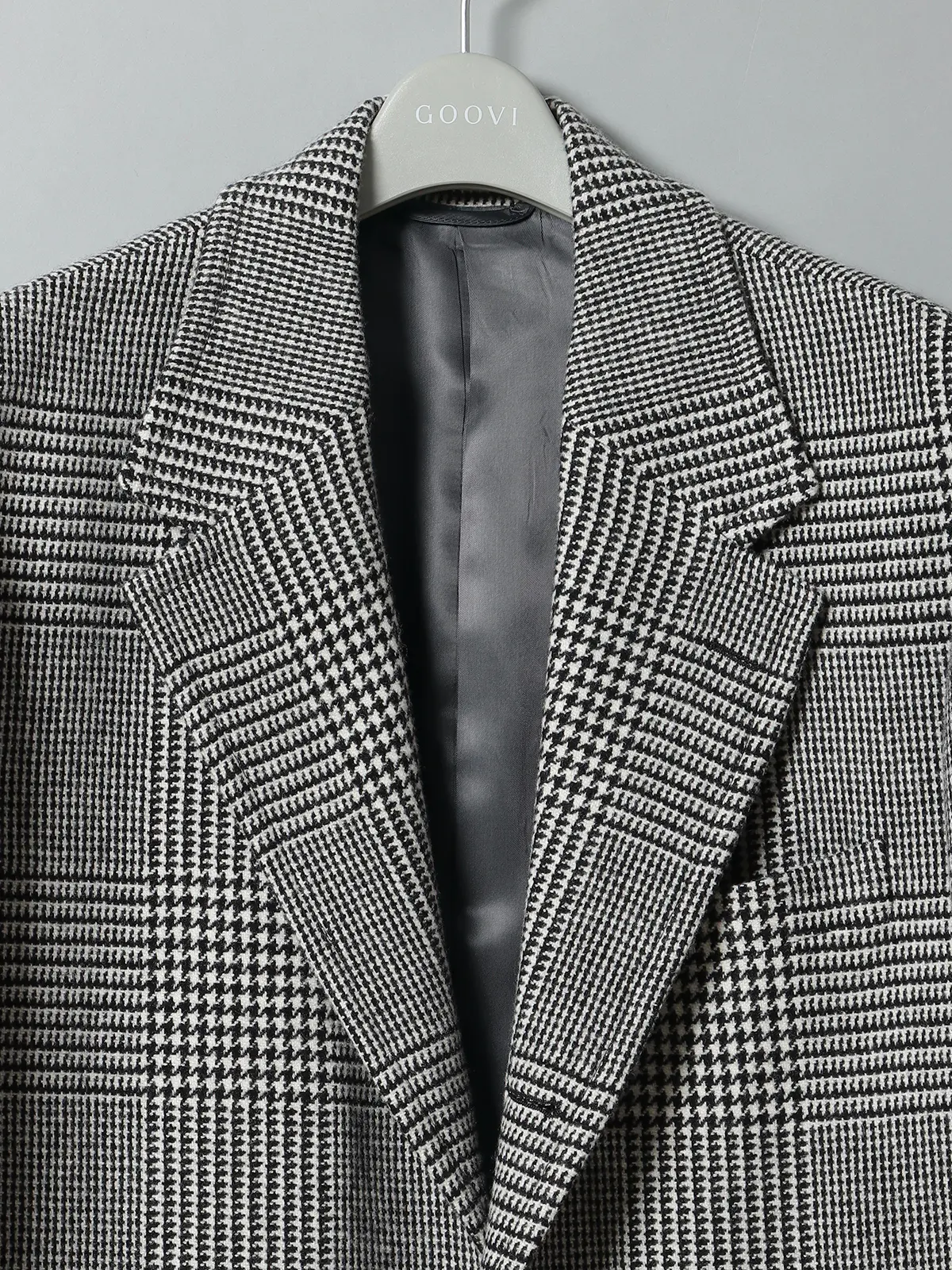 【10月上旬発売予定】GOOVI／シングルチェスターコート／ウールカシミヤ／ソフトツイード グレー系 0
