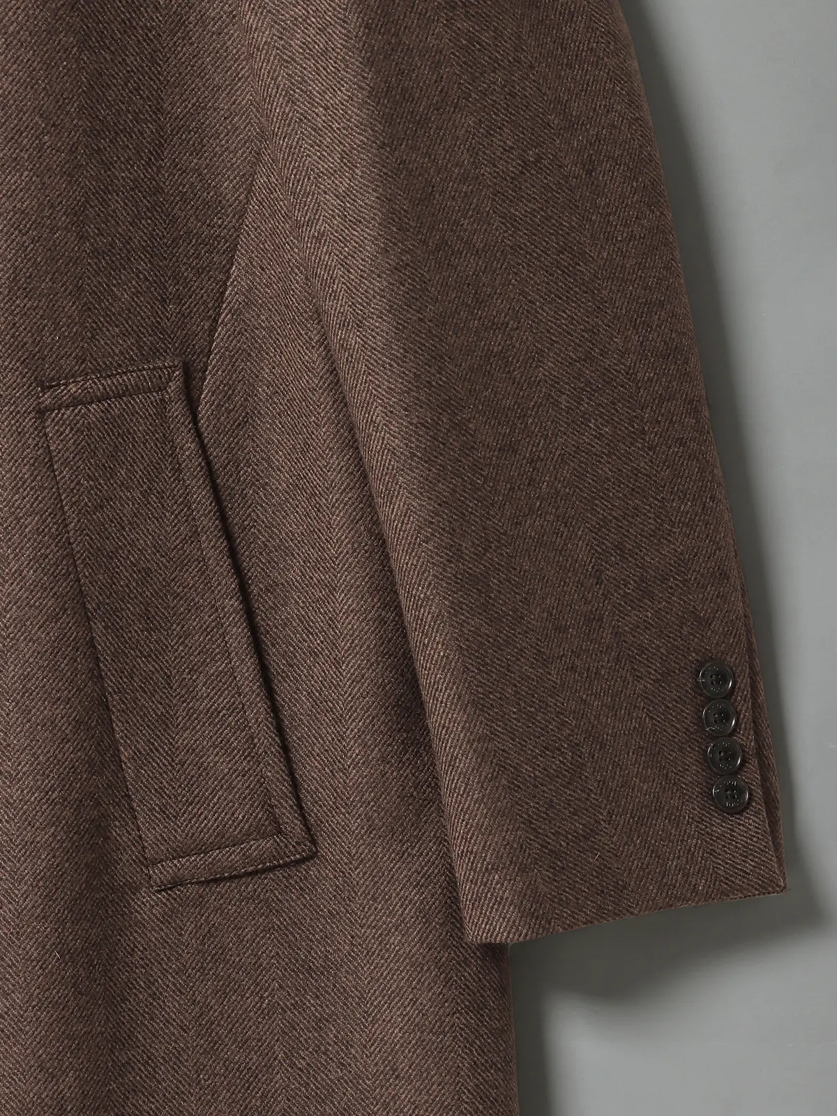 【9月下旬発売予定】GOOVI／シングルチェスターコート／ウールカシミヤ／ソフトツイード ブラウン系 0