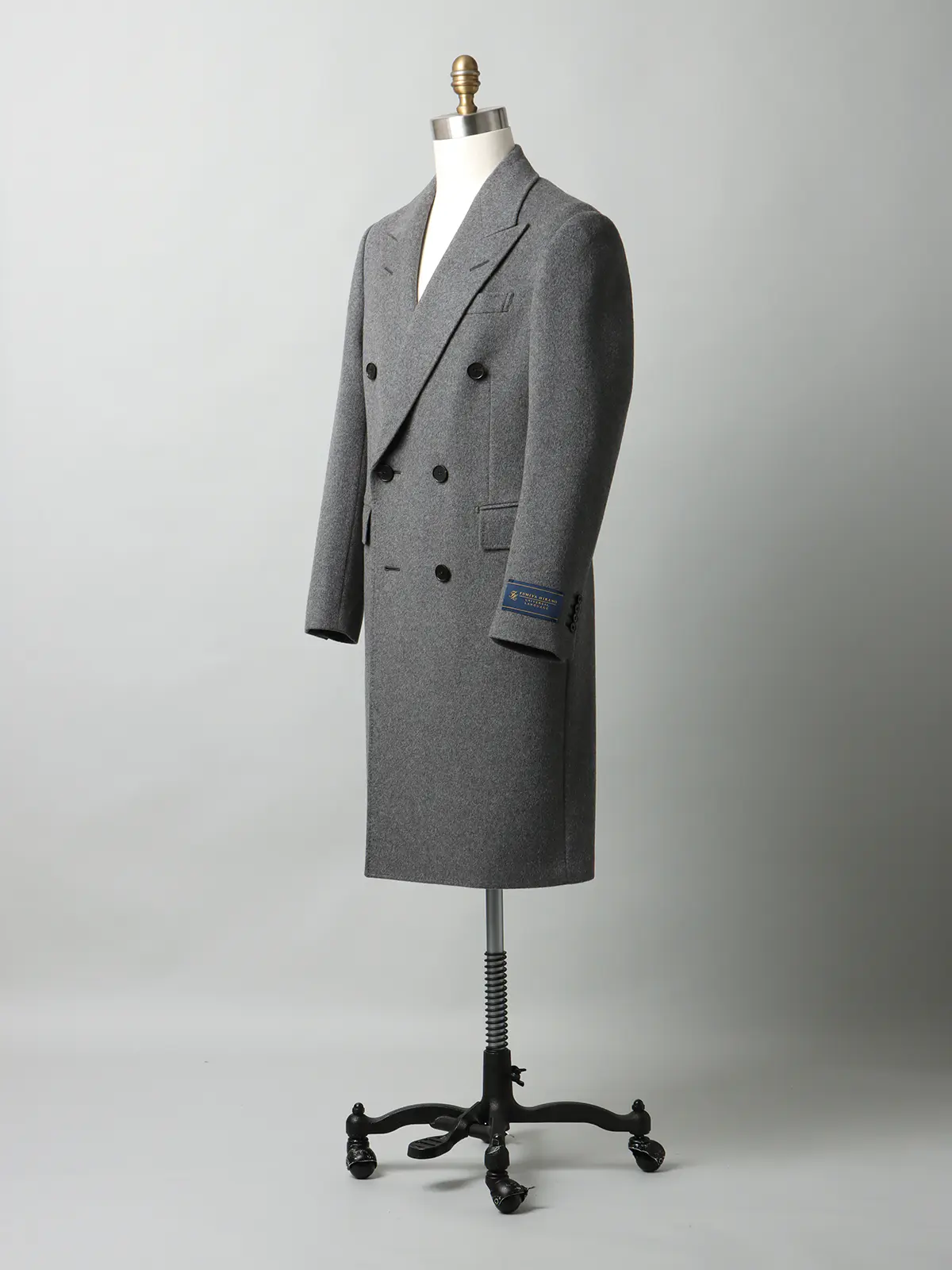FUMIYA HIRANO/ダブルチェスターコート/ウールカシミヤ/無地 グレー S