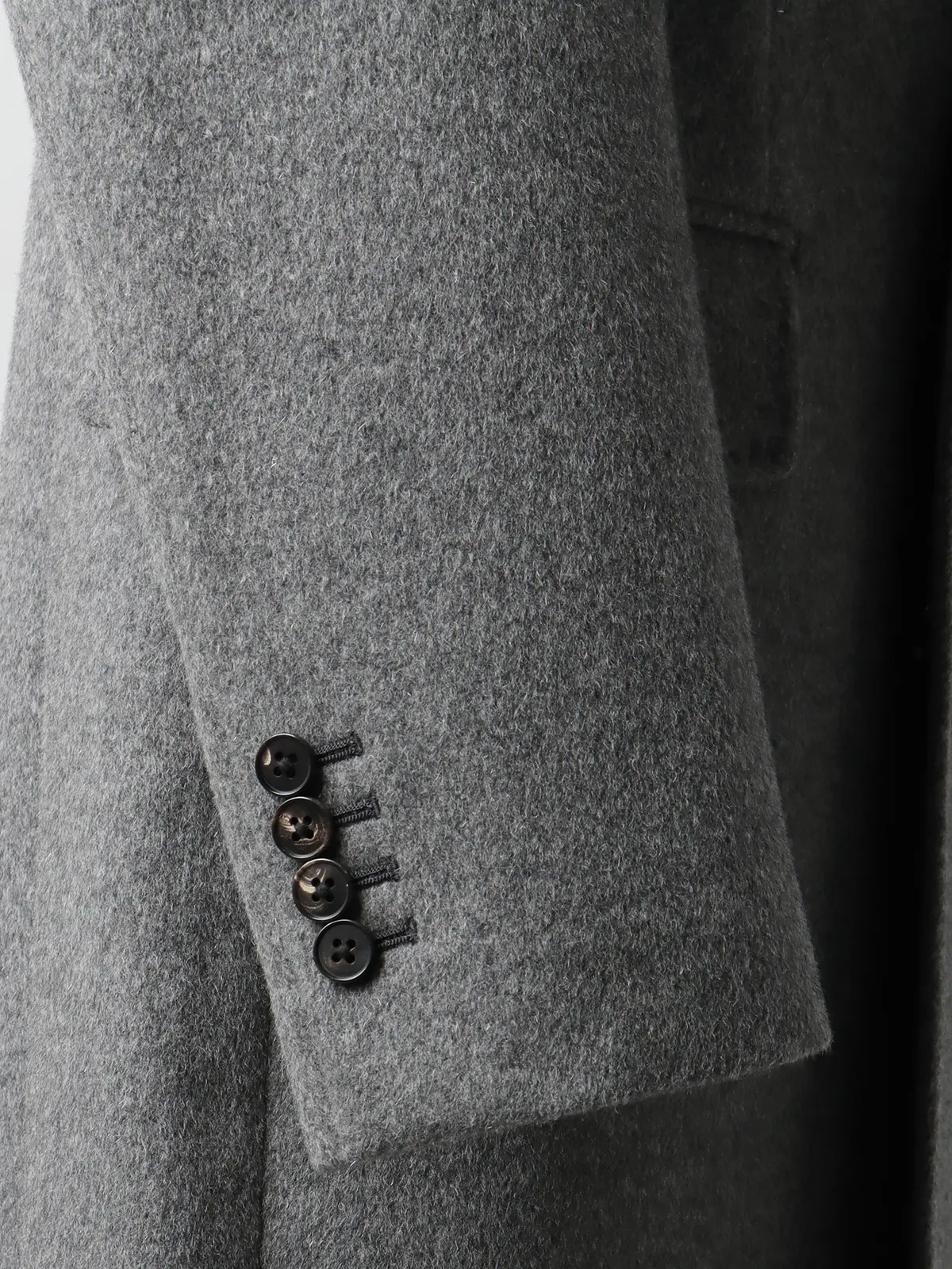 FUMIYA HIRANO/ダブルチェスターコート/ウールカシミヤ/無地 グレー S