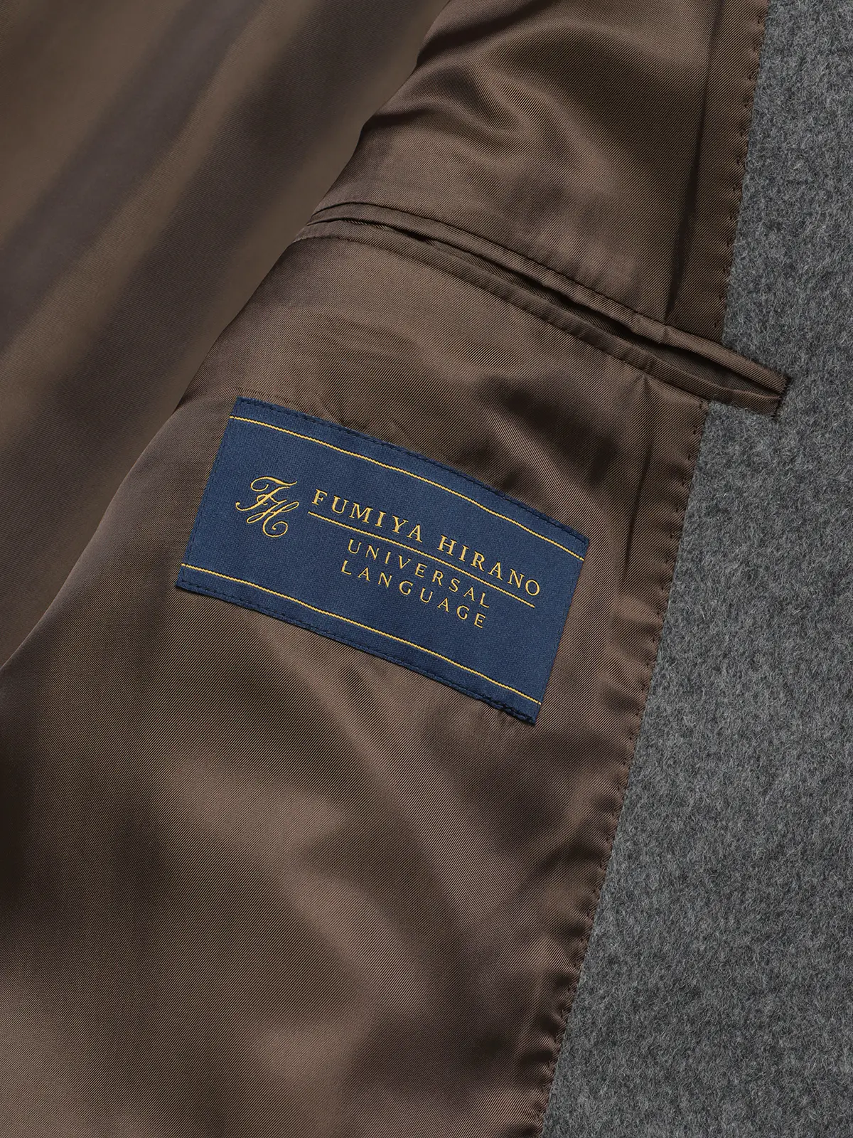 FUMIYA HIRANO/ダブルチェスターコート/ウールカシミヤ/無地 グレー S