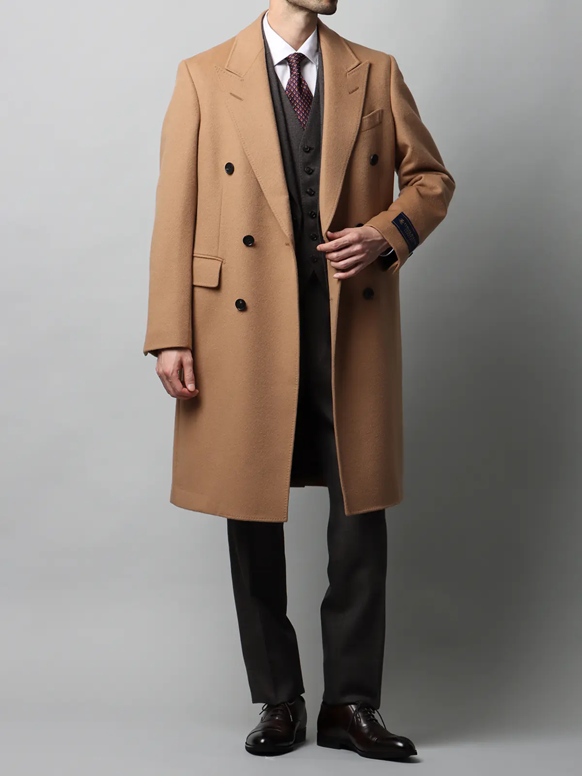 FUMIYA HIRANO/ダブルチェスターコート/ウールカシミヤ/無地 ベージュ S