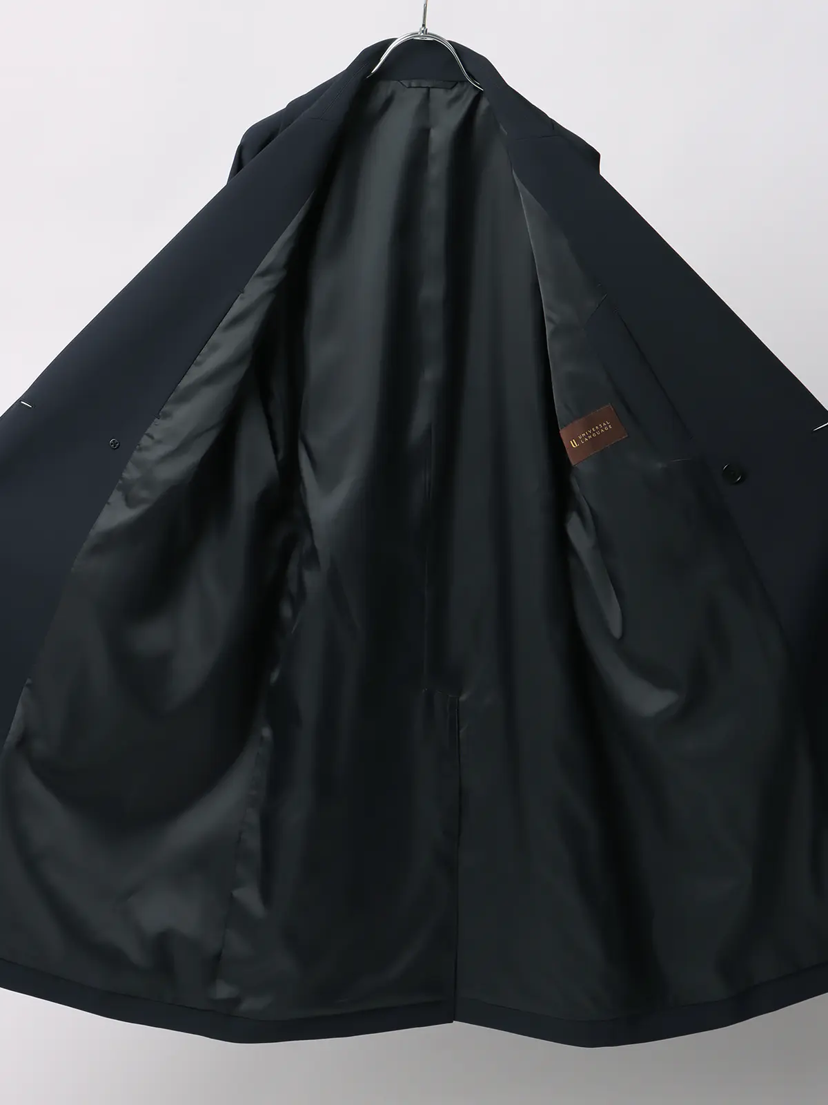 ダブルブレストステンカラーコート／ストレッチ／防シワ／UVカット／ベルト付き ネイビー S