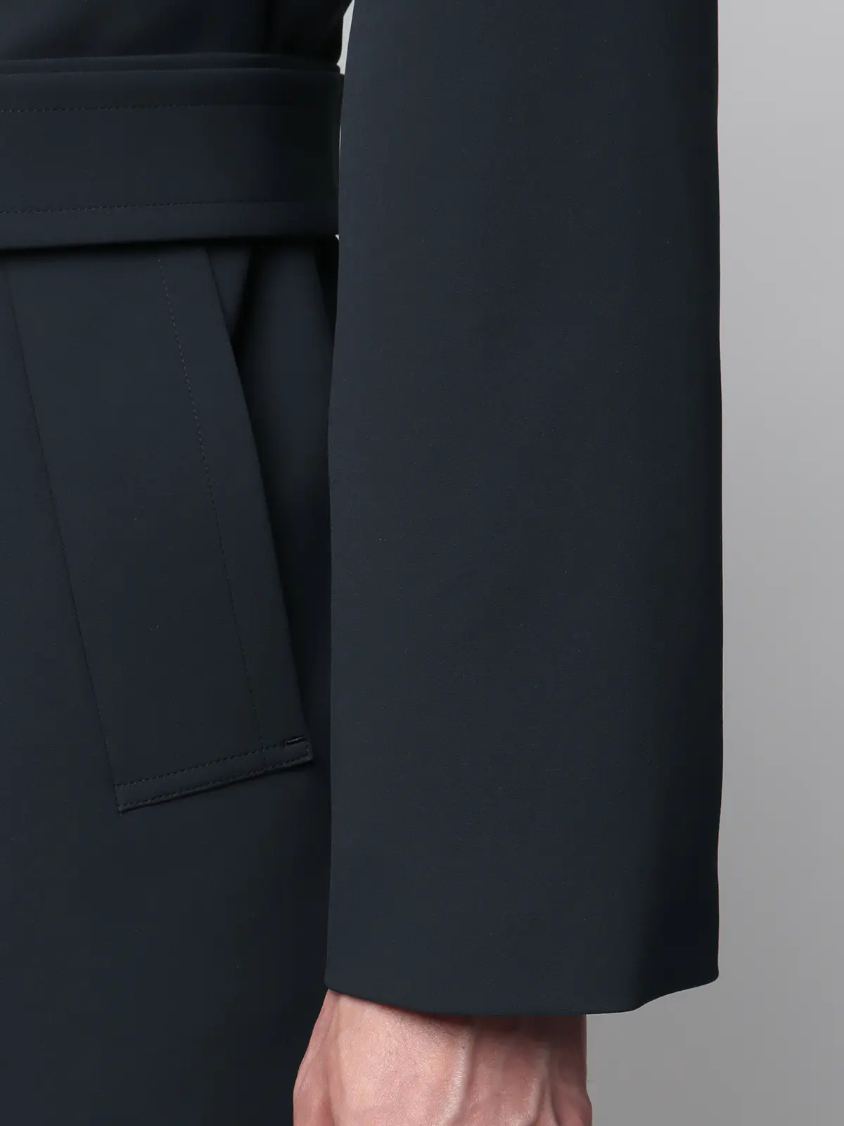 ダブルブレストステンカラーコート／ストレッチ／防シワ／UVカット／ベルト付き ネイビー S