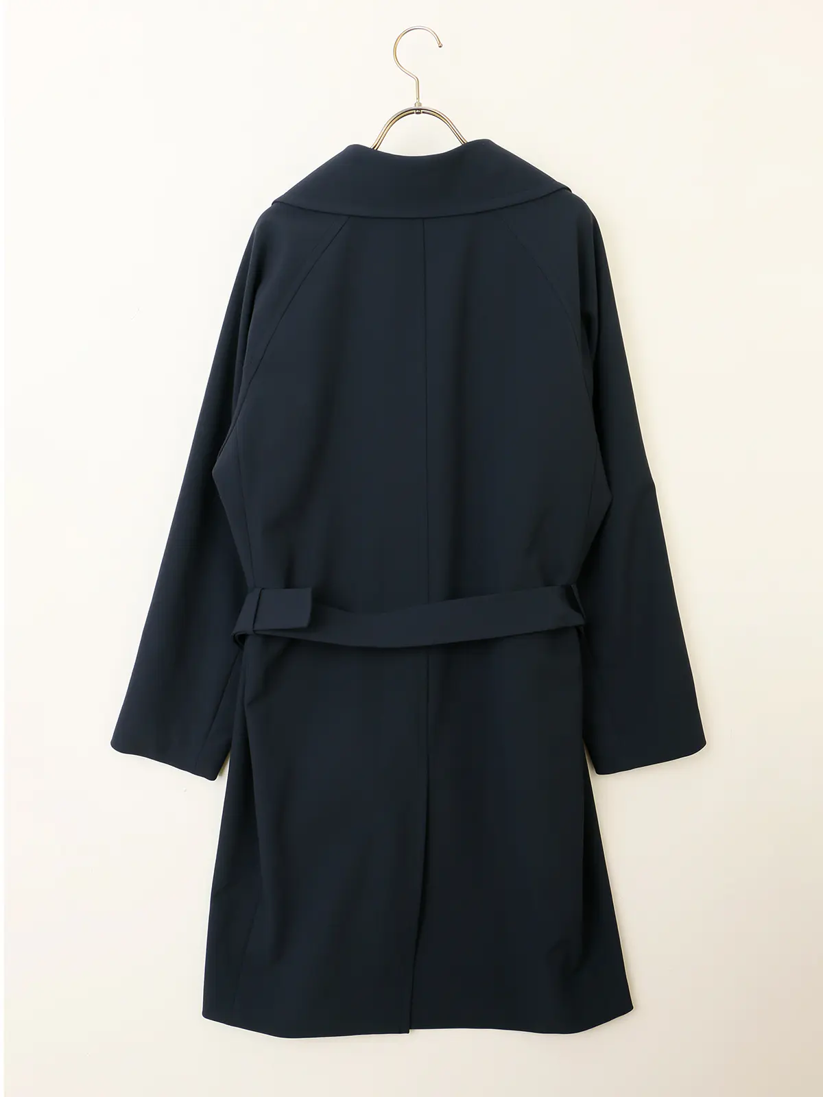 ダブルブレストステンカラーコート／ストレッチ／防シワ／UVカット／ベルト付き ネイビー S