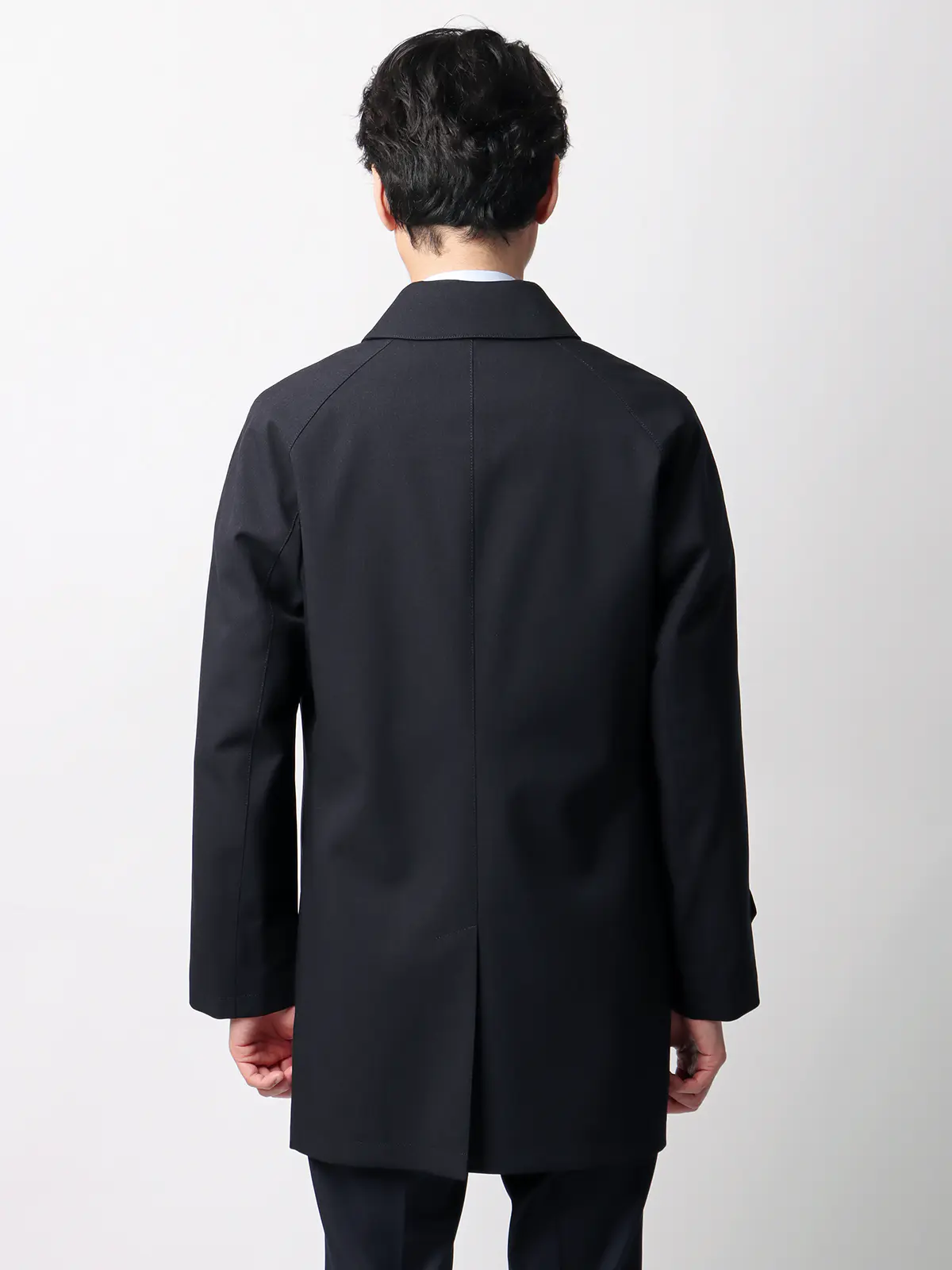 最高コート/ステンカラーコート/防風/透湿/防シワ/ウールライクポリエステル/COMMUTECH ネイビー S