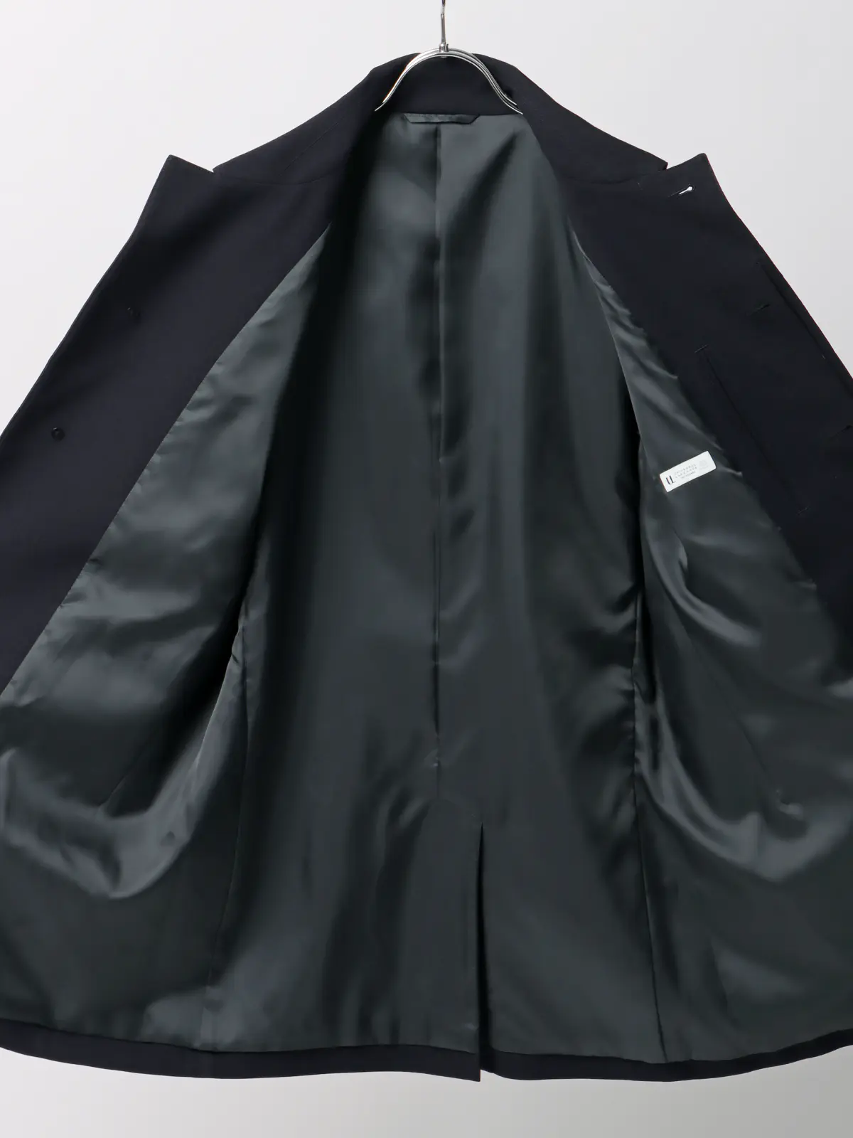 最高コート/ステンカラーコート/防風/透湿/防シワ/ウールライクポリエステル/COMMUTECH ネイビー S