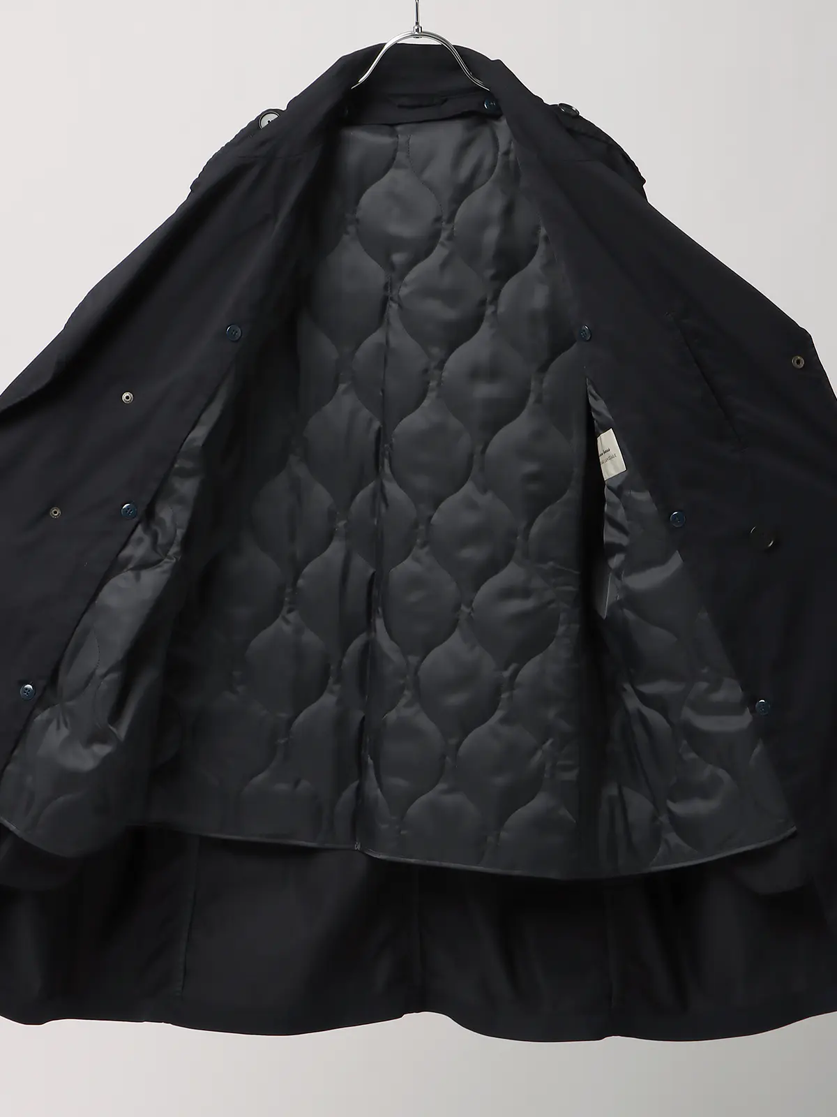 モーターサイクルベルテッドコート／ポリエステル／ライナー付き／ガーメントダイ ネイビー S