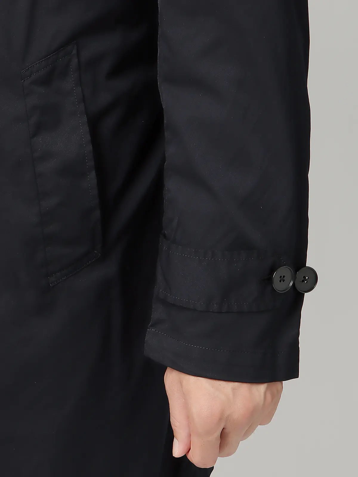 モーターサイクルベルテッドコート／ポリエステル／ライナー付き／ガーメントダイ ネイビー S