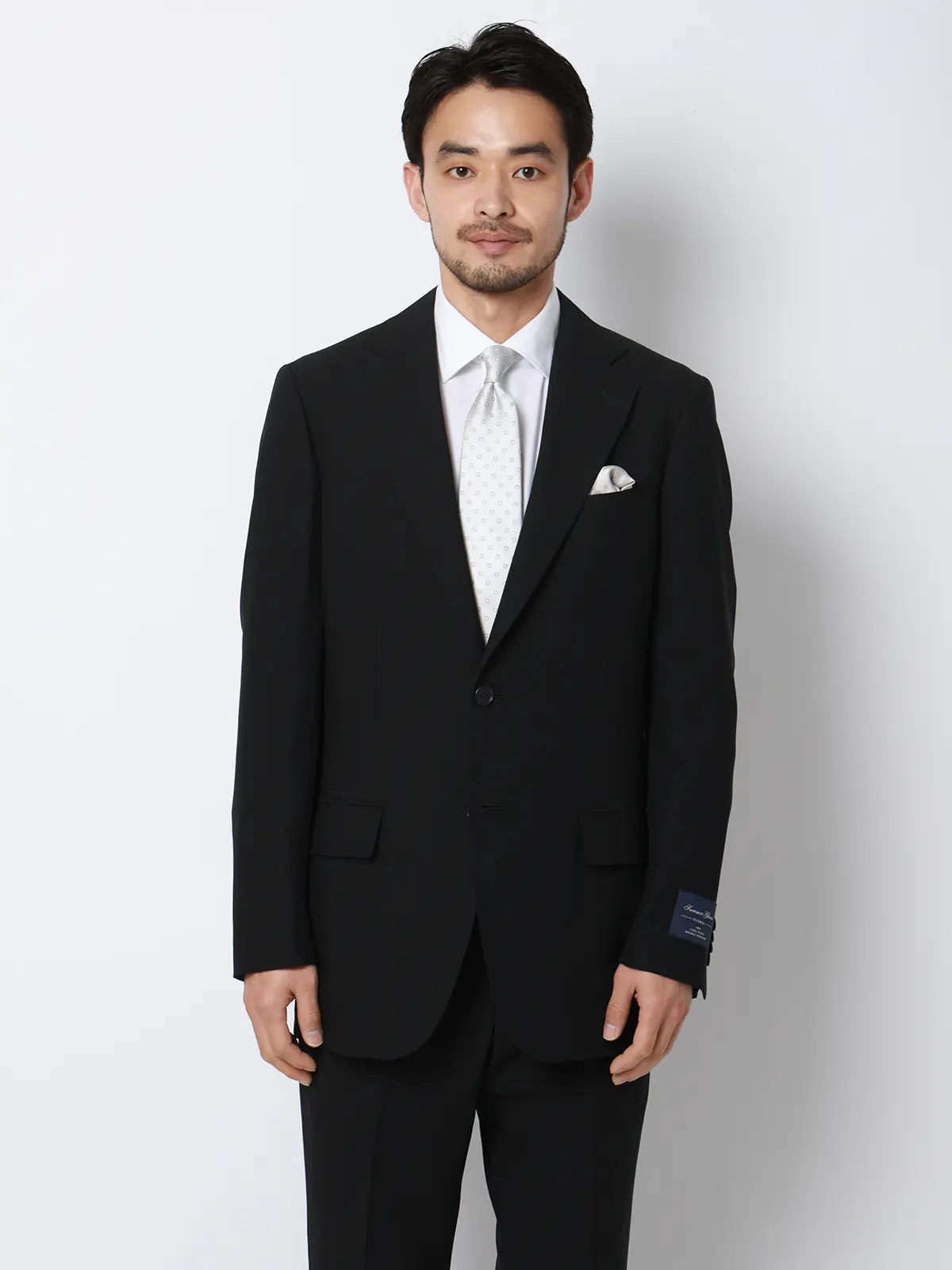 スーツ／サマーフォーマル／接触冷感／2つボタン／無地／TR29 ブラック 体型（DROP):スリム　8DROP(YA体),身長:160cm