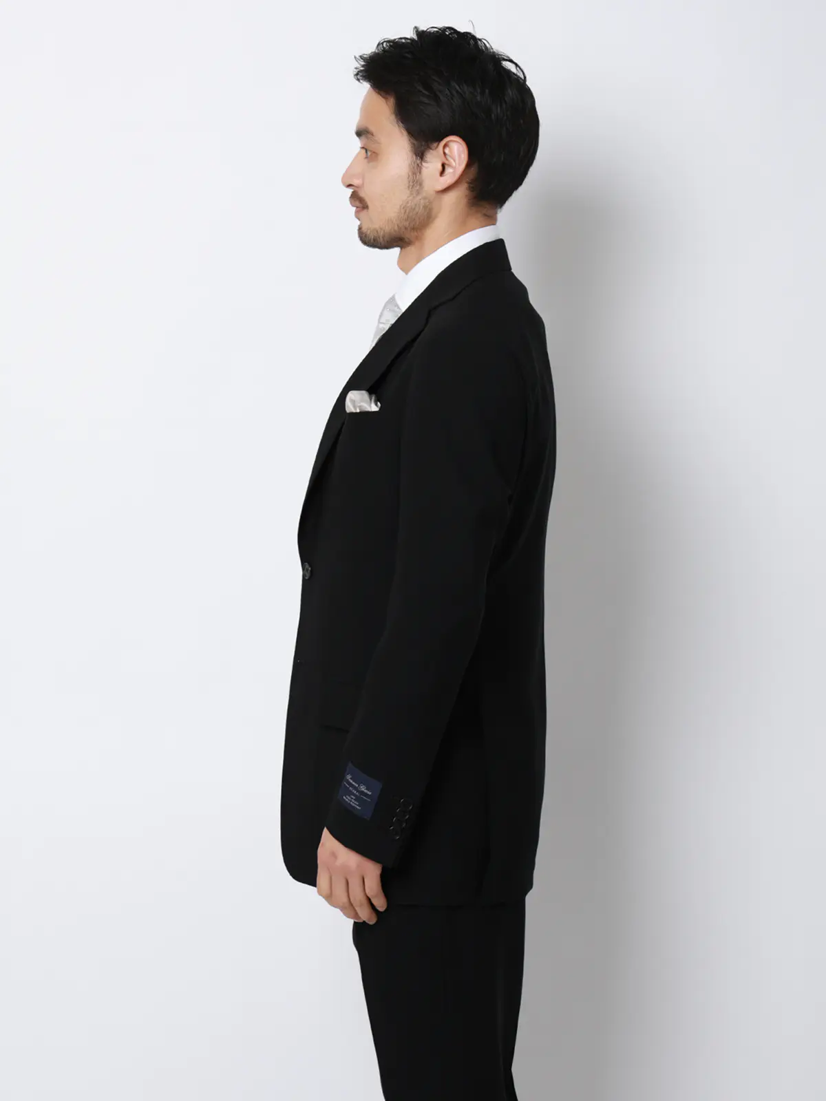 スーツ／サマーフォーマル／接触冷感／2つボタン／無地／TR29 ブラック 体型（DROP):スリム　8DROP(YA体),身長:160cm