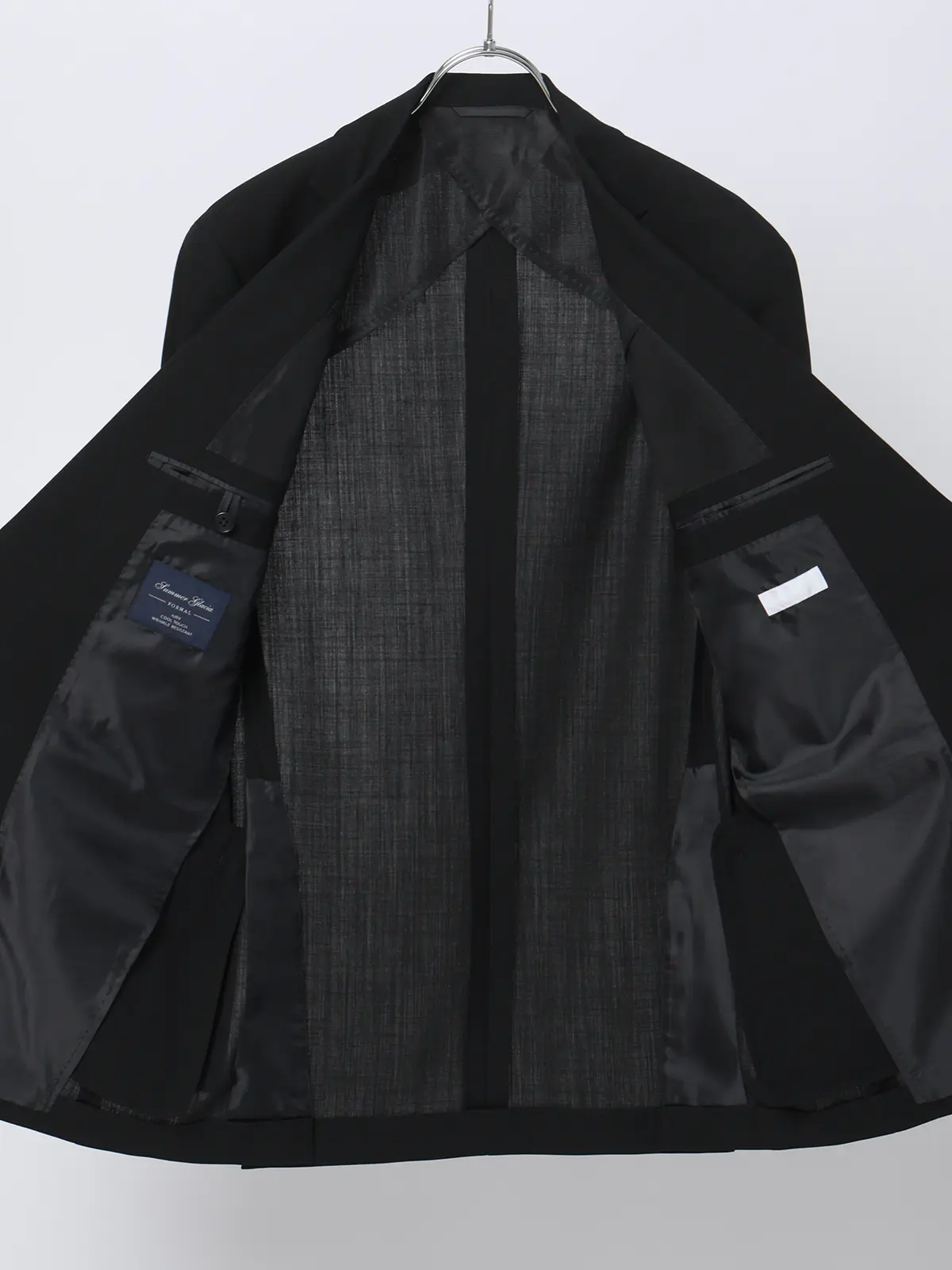 スーツ／サマーフォーマル／接触冷感／2つボタン／無地／TR29 ブラック 体型（DROP):スリム　8DROP(YA体),身長:160cm