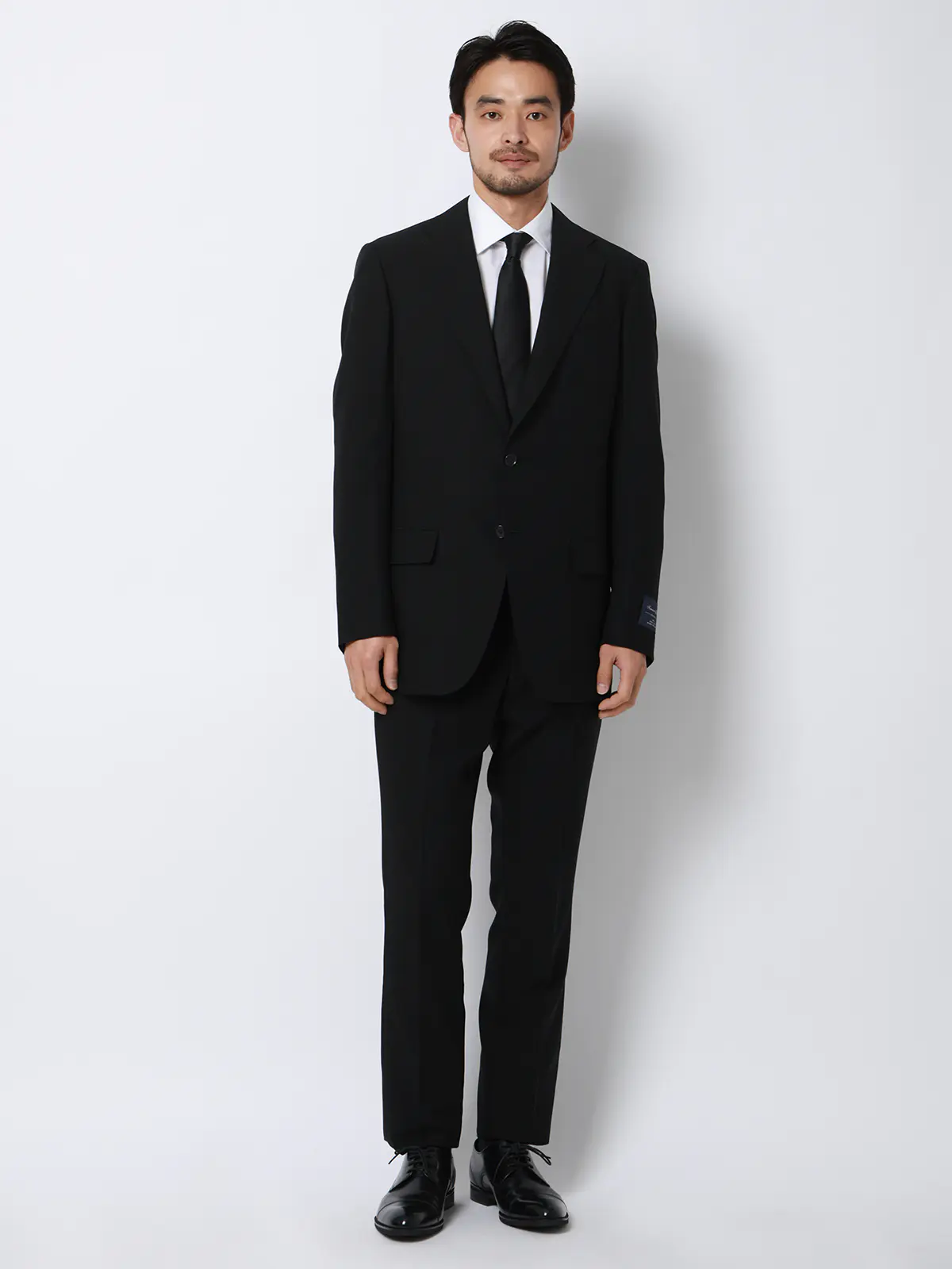 スーツ／サマーフォーマル／接触冷感／2つボタン／無地／TR29 ブラック 体型（DROP):スリム　8DROP(YA体),身長:160cm