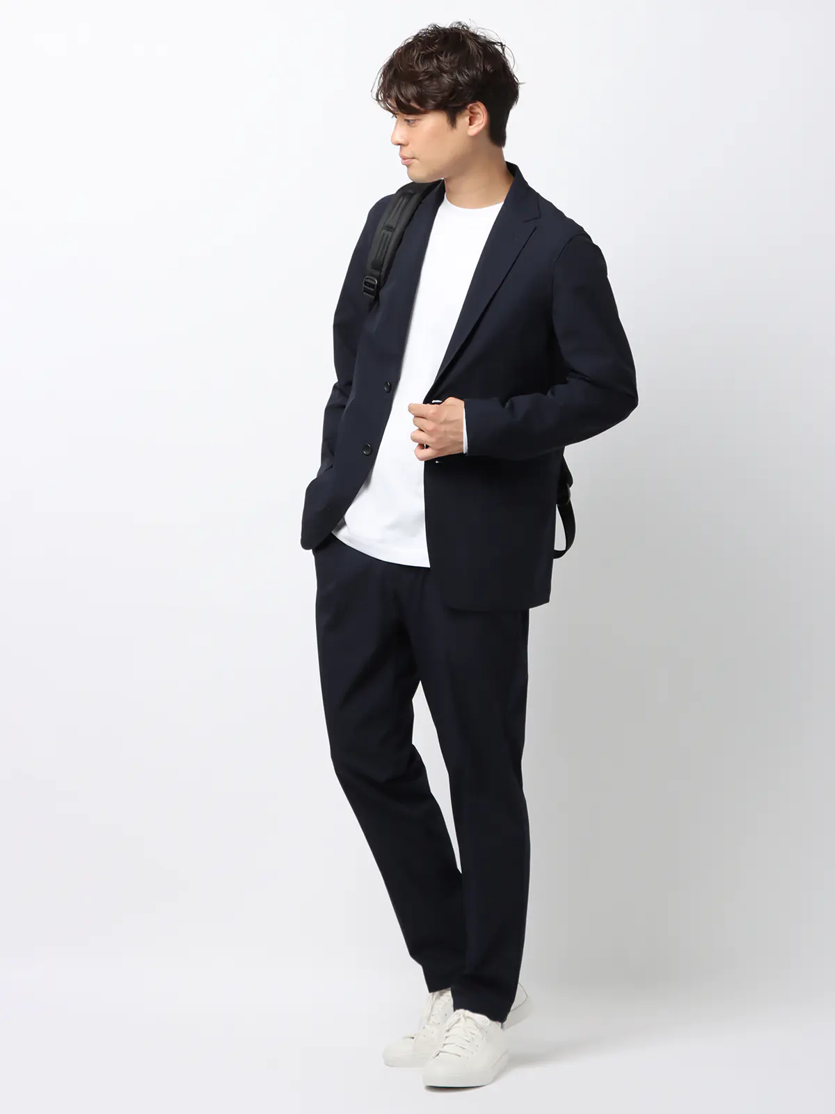 PERFORMANCE SUIT／ジャケット＆パンツセットアップ／ウォッシャブル／裾上げ済み ネイビー S