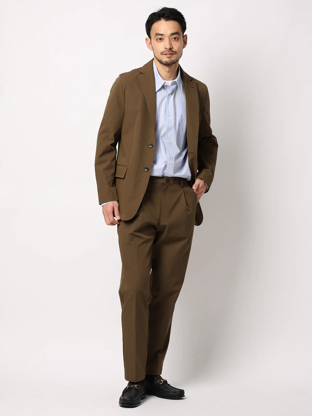 PERFORMANCE SUIT/ジャケット&パンツセットアップ/ウォッシャブル/裾上げ済み カーキ S