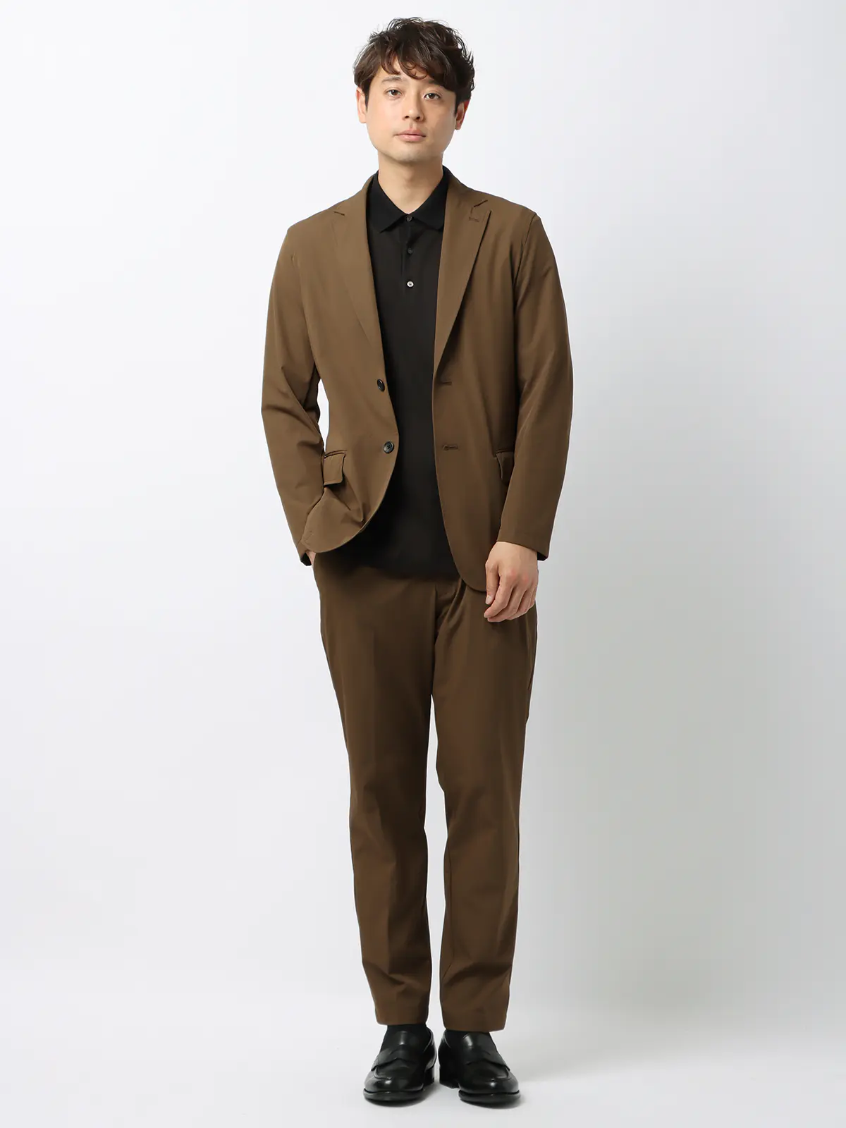 WEB限定／PERFORMANCE SUIT／ジャケット＆パンツ＆ロンTセットアップ／裾上げ済み ブラウン WideLL