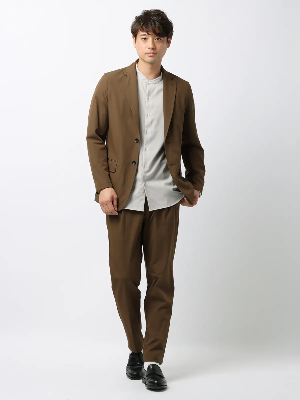 WEB限定／PERFORMANCE SUIT／ジャケット＆パンツ＆ロンTセットアップ／裾上げ済み ブラウン WideLL