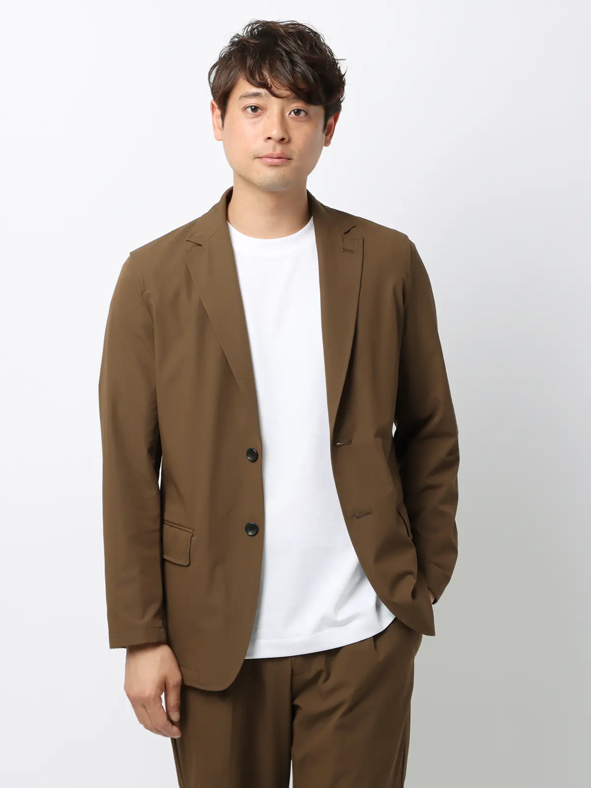 WEB限定／PERFORMANCE SUIT／ジャケット＆パンツ＆ロンTセットアップ／裾上げ済み ブラウン WideLL