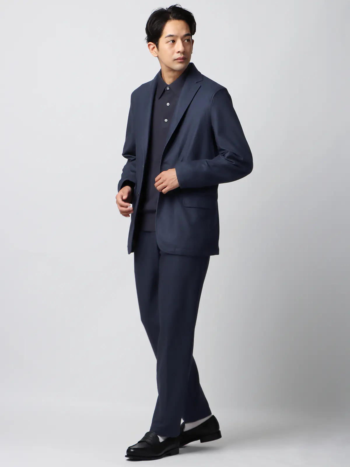 PERFORMANCE SUIT／ジャケット＆パンツセットアップ／ウォッシャブル／裾上げ済み ネイビー S