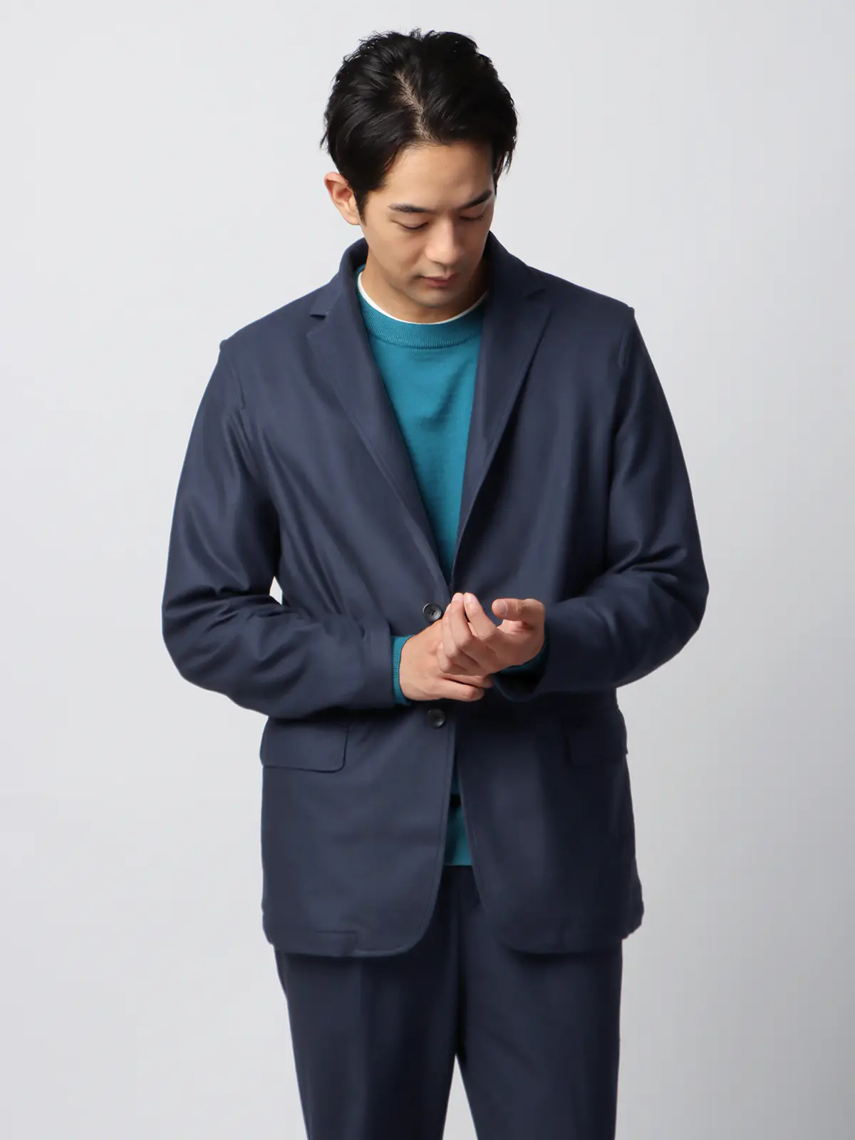 PERFORMANCE SUIT／ジャケット＆パンツセットアップ／ウォッシャブル／裾上げ済み ネイビー S