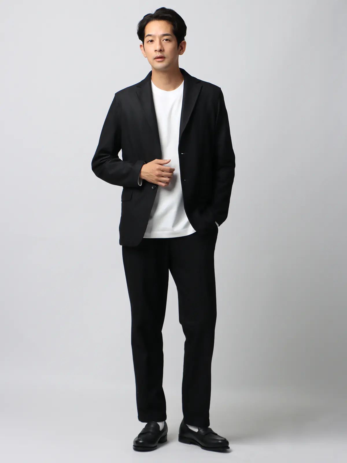 PERFORMANCE SUIT／ジャケット＆パンツセットアップ／ウォッシャブル／裾上げ済み ブラック S