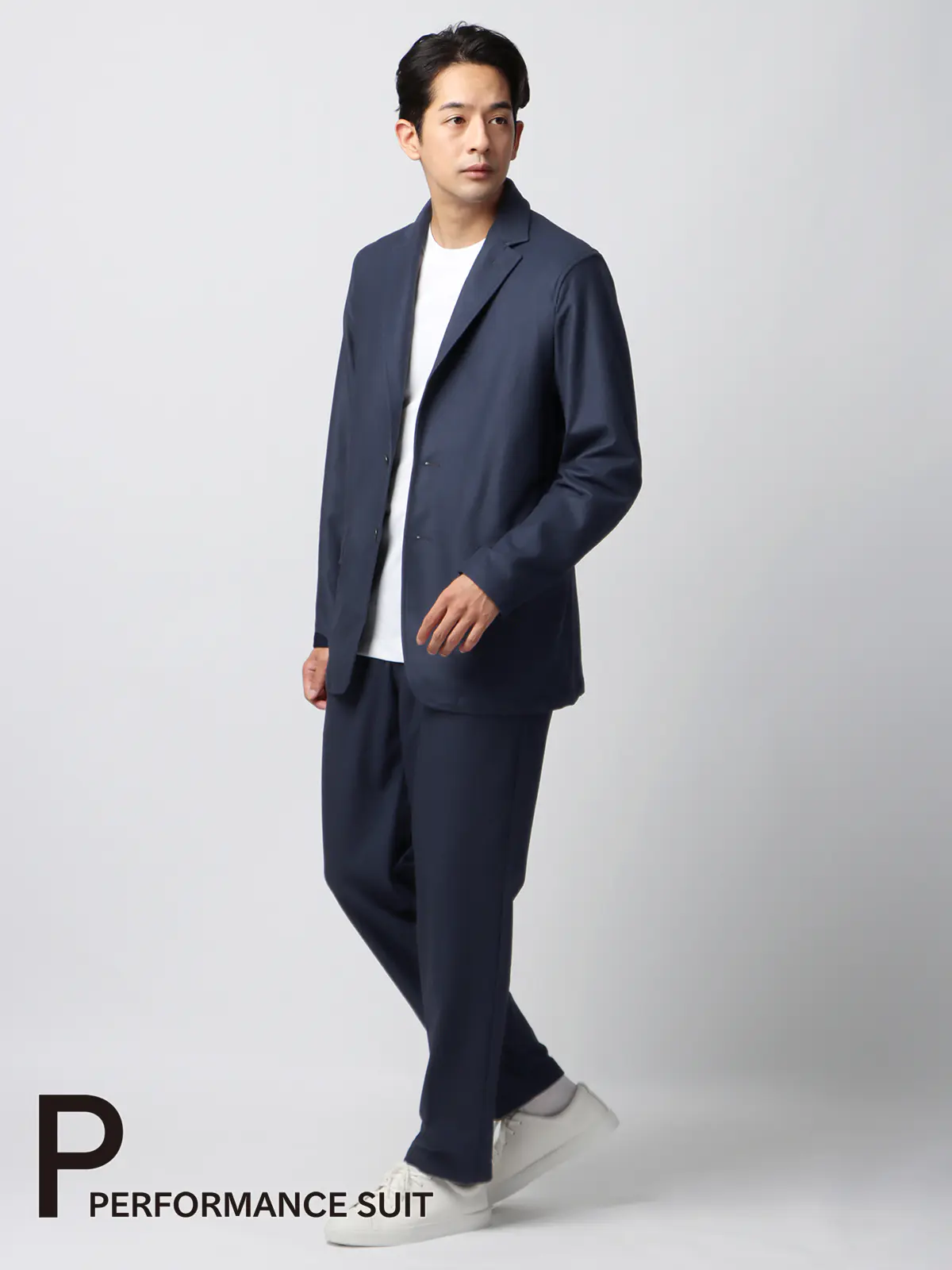 WEB限定/PERFORMANCE SUIT/ジャケット&パンツ&ロンTセットアップ/裾上げ済み ネイビー S