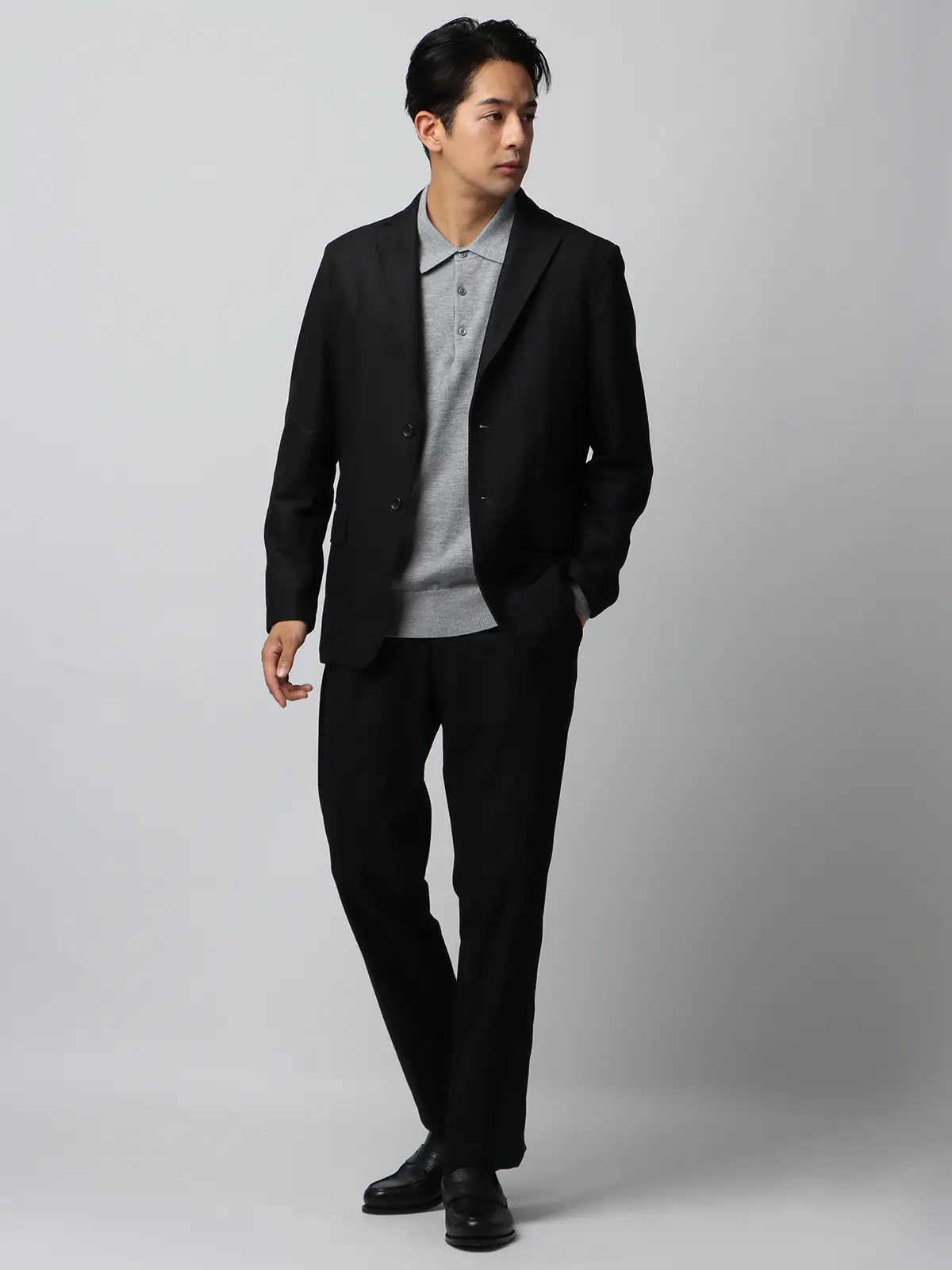 WEB限定/PERFORMANCE SUIT/ジャケット&パンツ&ロンTセットアップ/裾上げ済み ブラック S