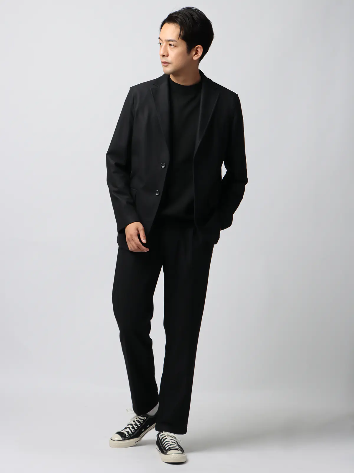 WEB限定/PERFORMANCE SUIT/ジャケット&パンツ&ロンTセットアップ/裾上げ済み ブラック S